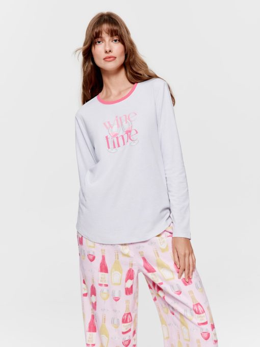 Wine Time Long Sleeve Top greymarle