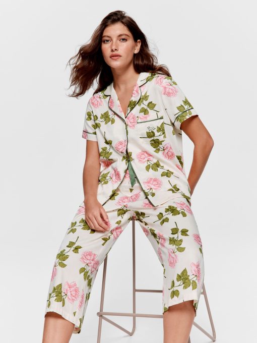 Pretty Rose Soft Cotton 3/4 Pj Set multi