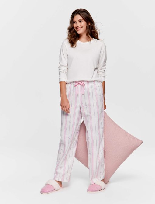 P.A. Pink & Lilac Stripe Classic Flannelette Pj Pant multi
