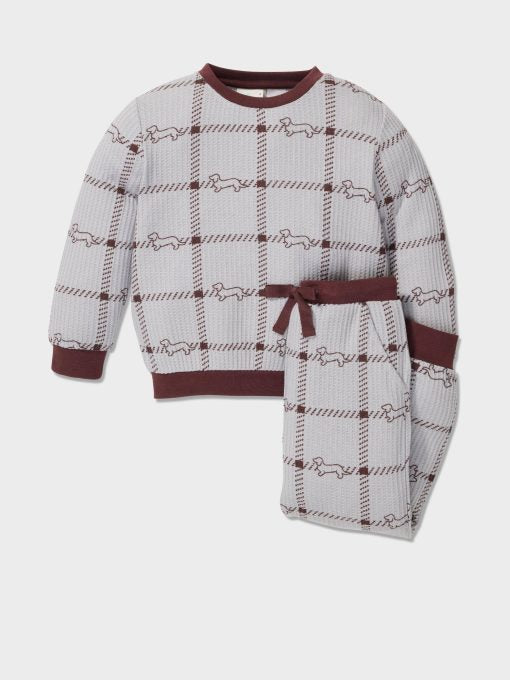 Jnr Boys Waffle Check Pj Set multi