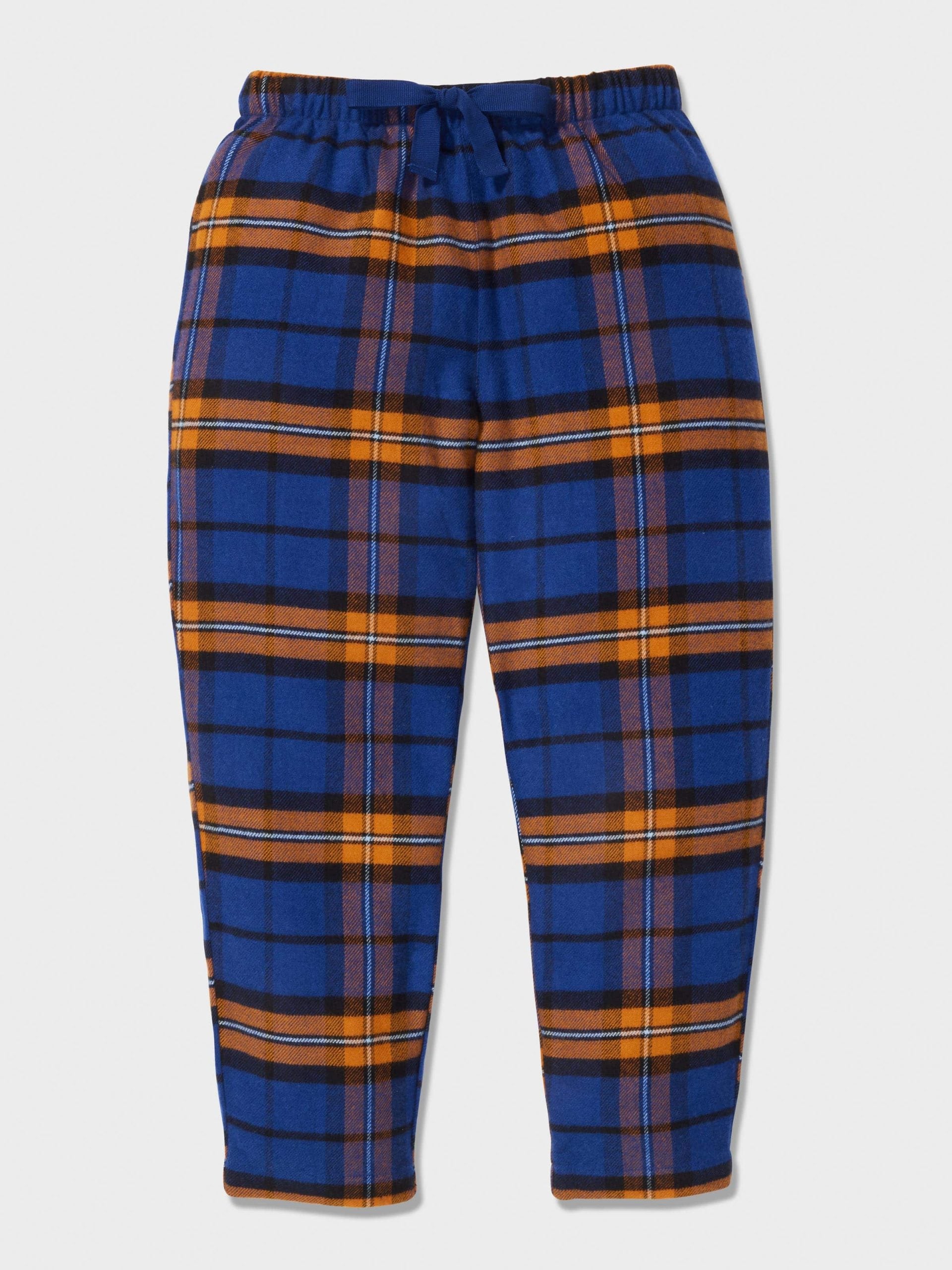 Jnr Boys Check Flannel Pj Set navy