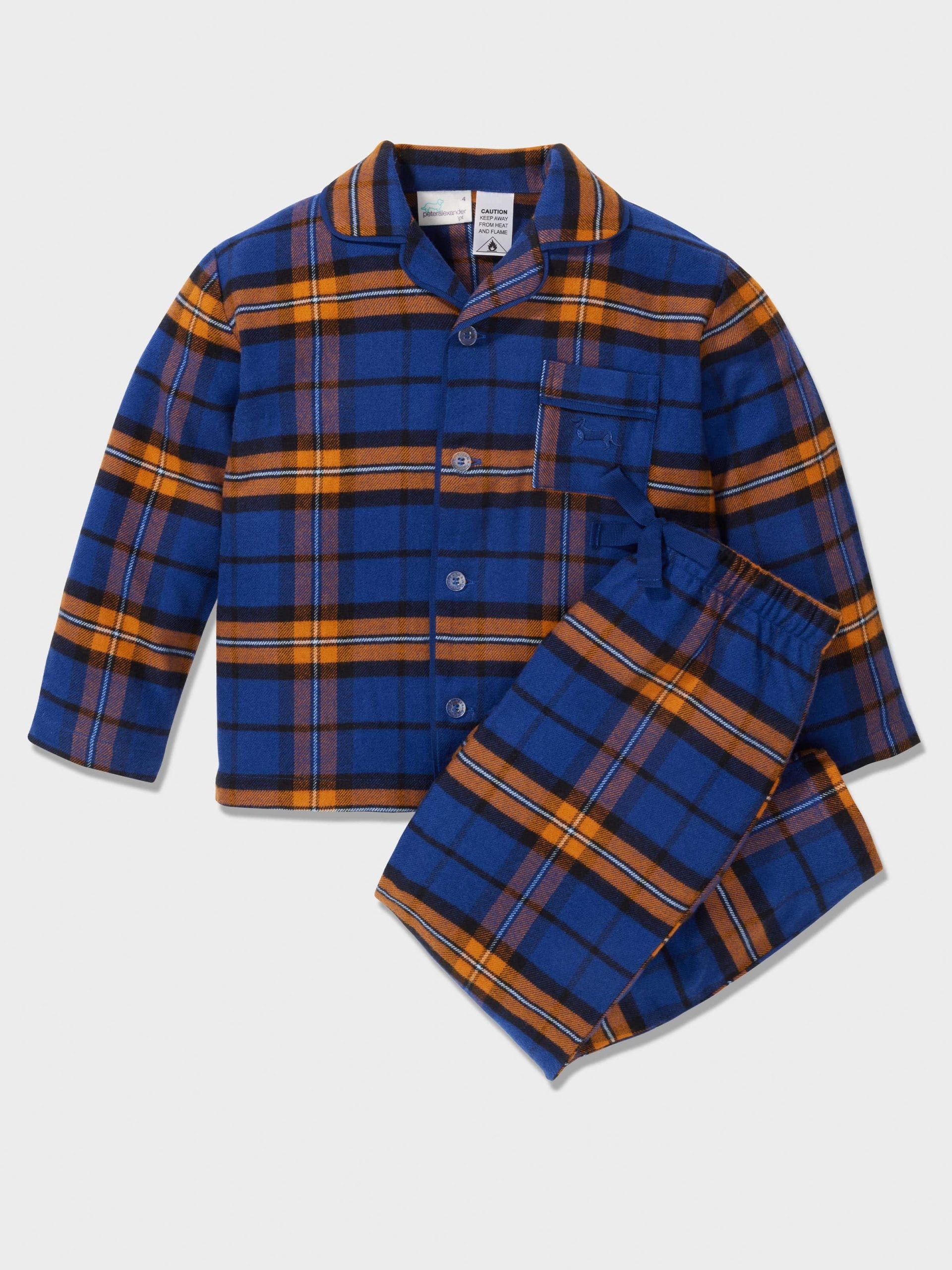 Boys Flannel Check Pj Set navy