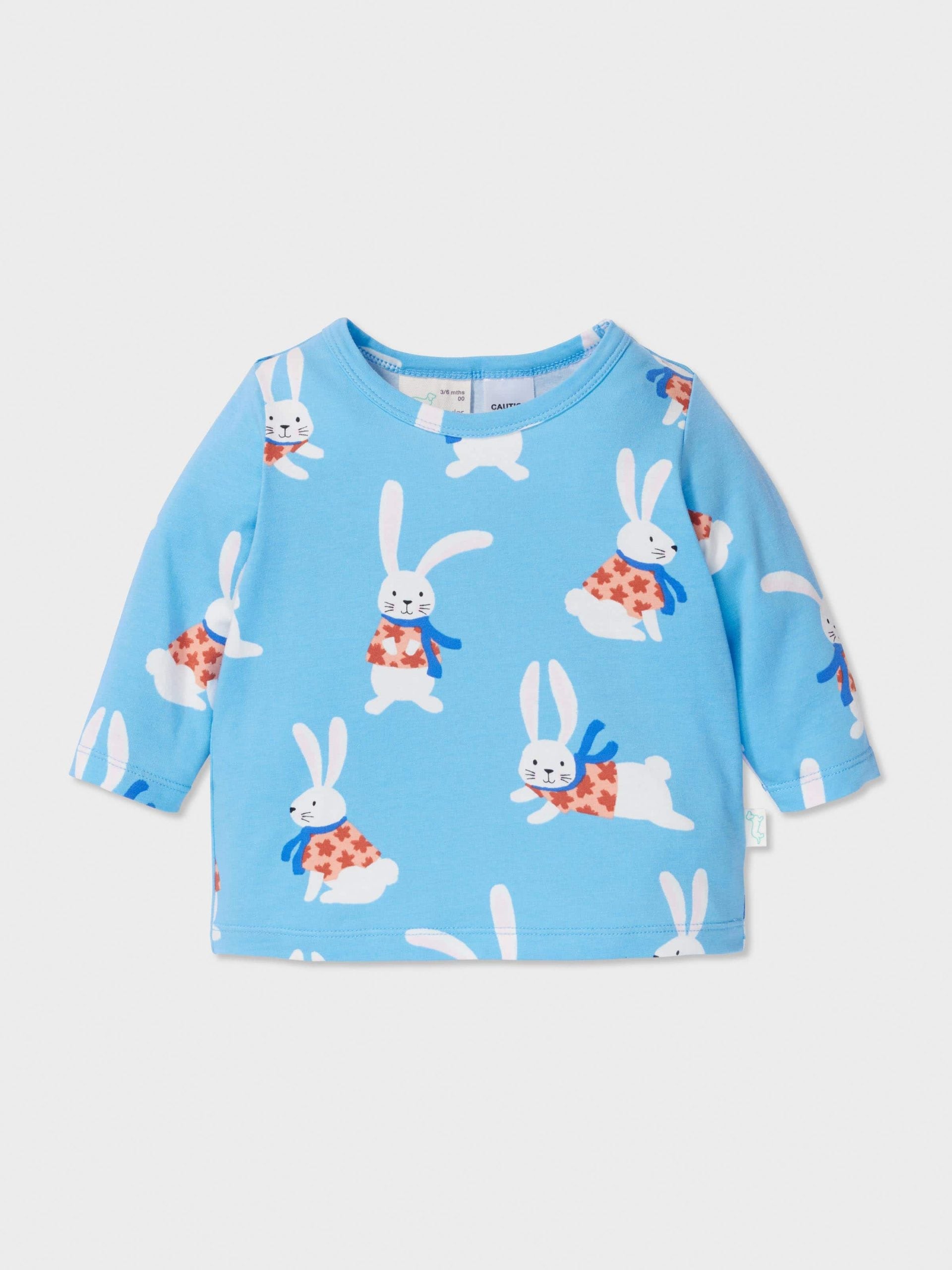 Baby Scarf Bunny Pj Set blue