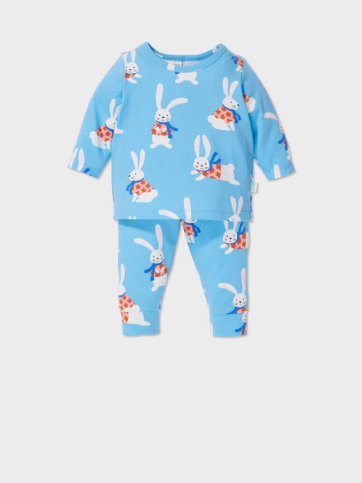 Baby Scarf Bunny Pj Set blue