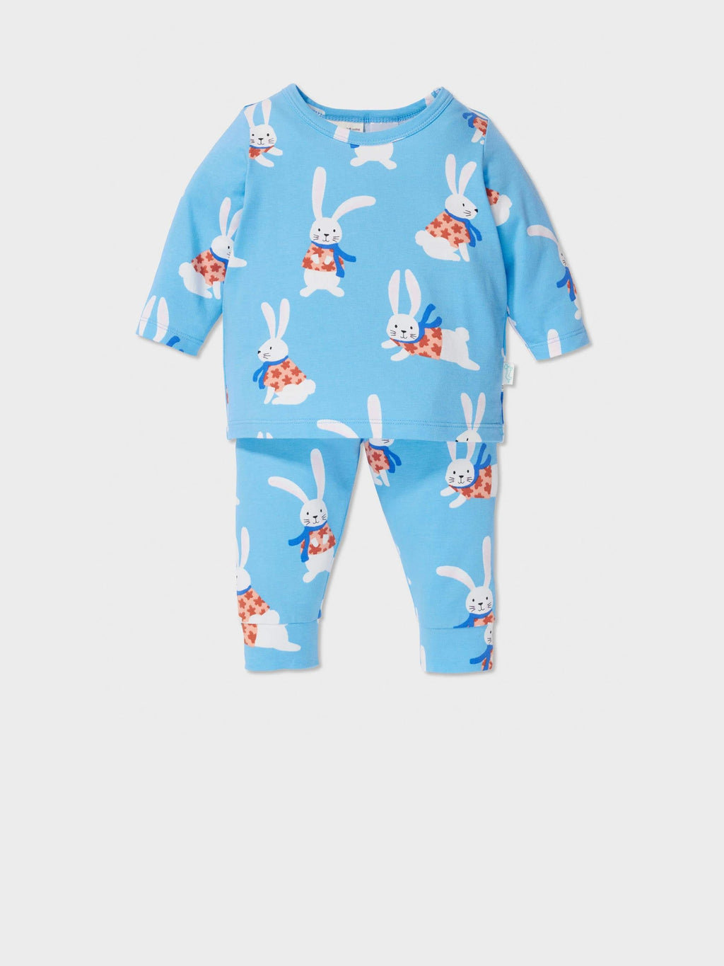 Baby Scarf Bunny Pj Set blue