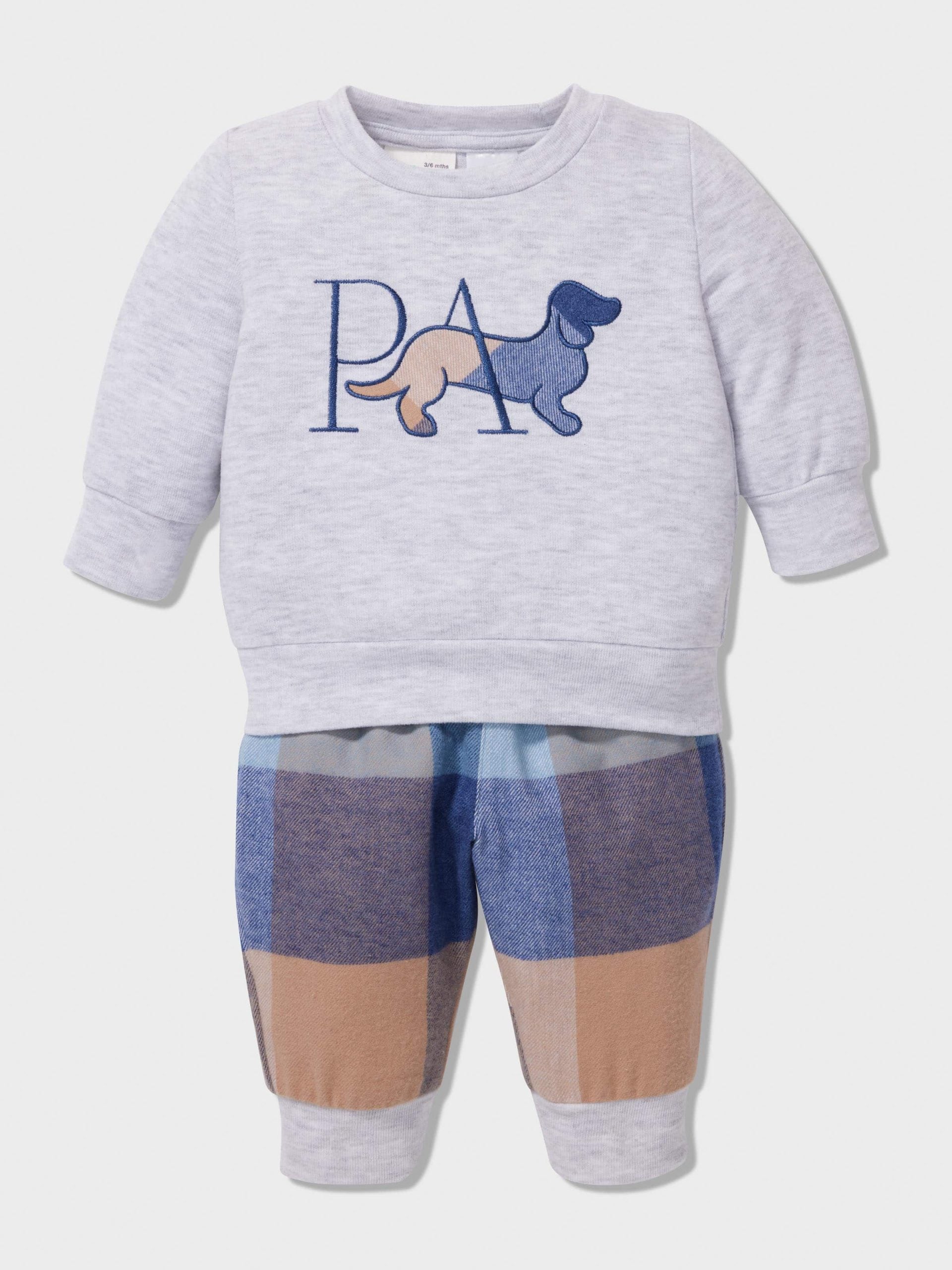 Baby Blue Buffalo Check Long Pj Set multi