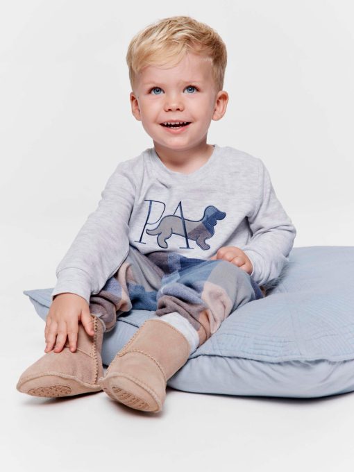 Baby Blue Buffalo Check Long Pj Set multi