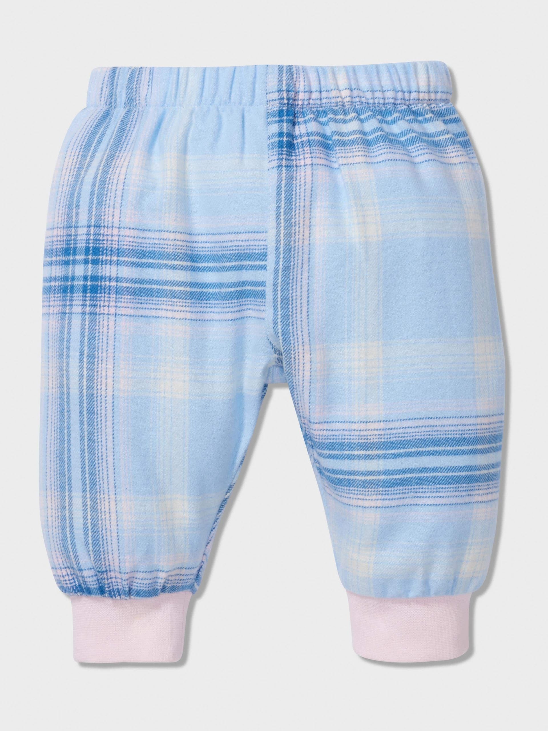 Baby Blue Check Long Classic Pj Set multi