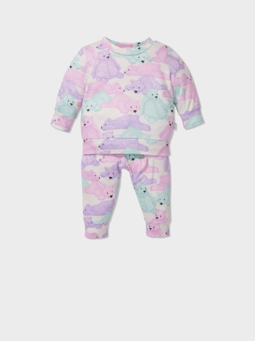 Baby Pastel Bears Long Pj Set multi