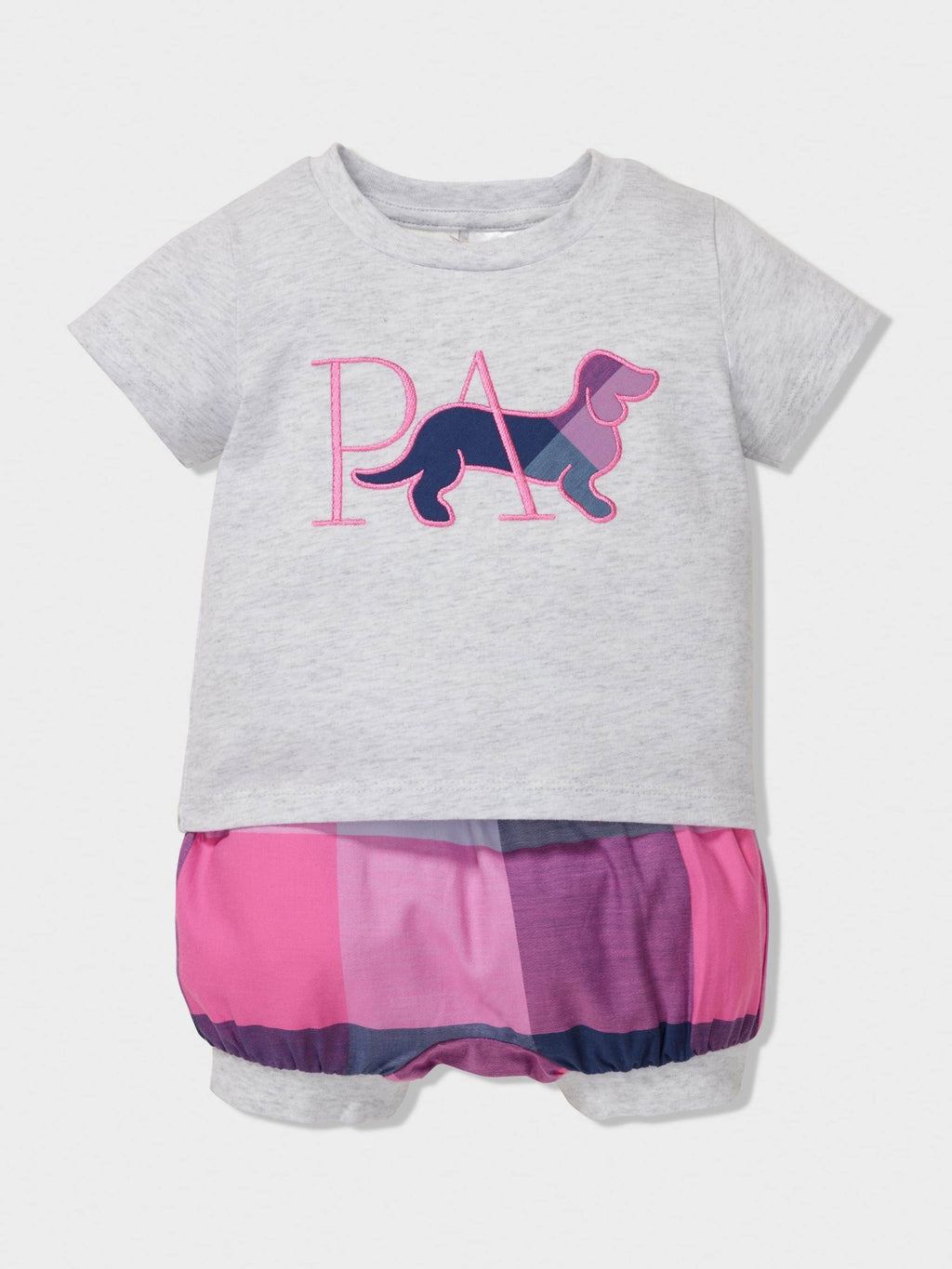 Baby Pink Buffalo Check Shortie Pj Set multi