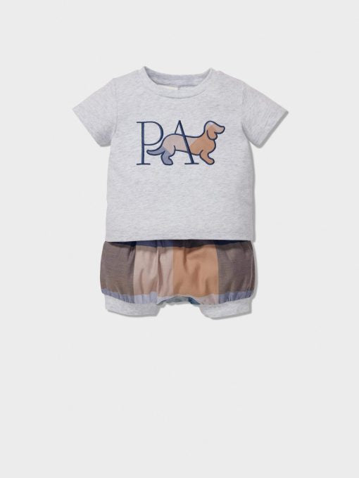 Baby Blue Buffalo Check Shortie Pj Set multi