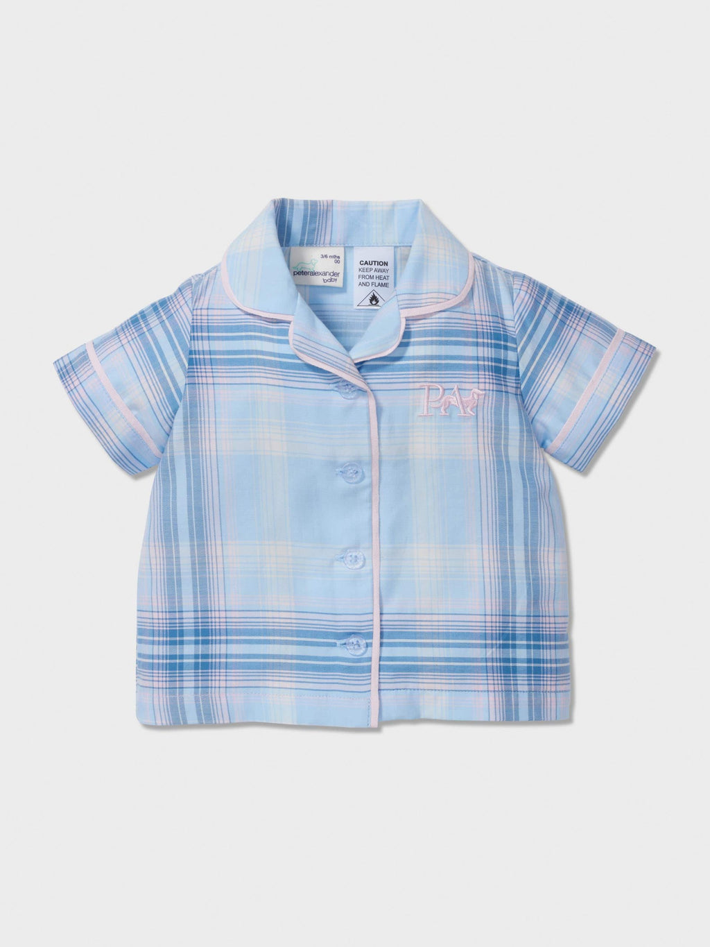 Baby Blue Check Classic Shortie Pj Set multi