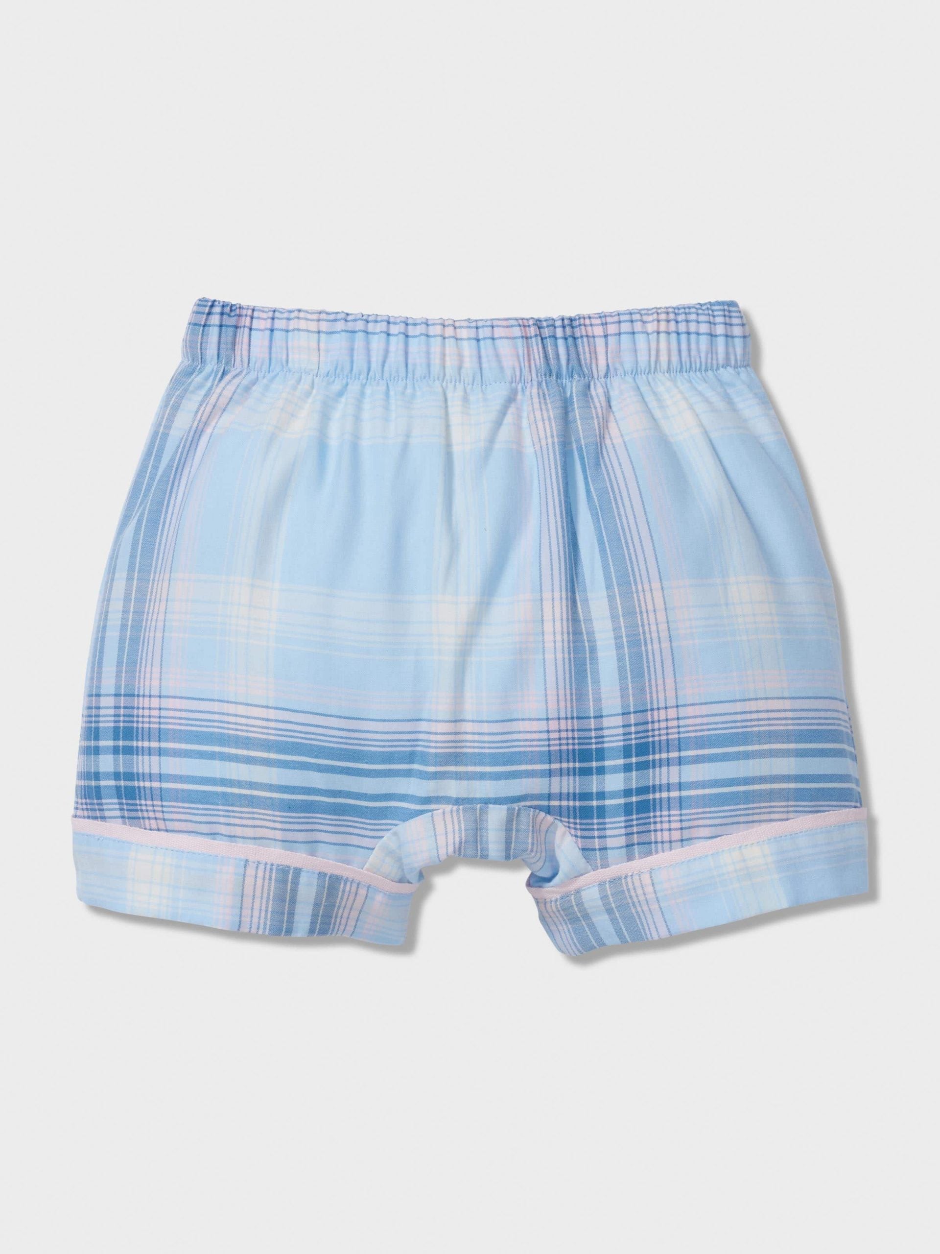 Baby Blue Check Classic Shortie Pj Set multi