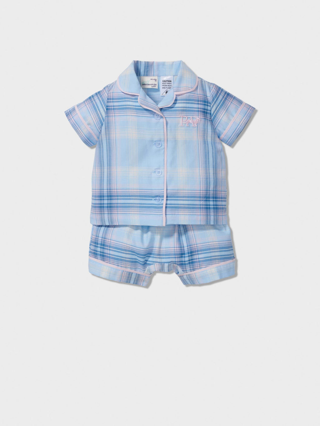 Baby Blue Check Classic Shortie Pj Set multi