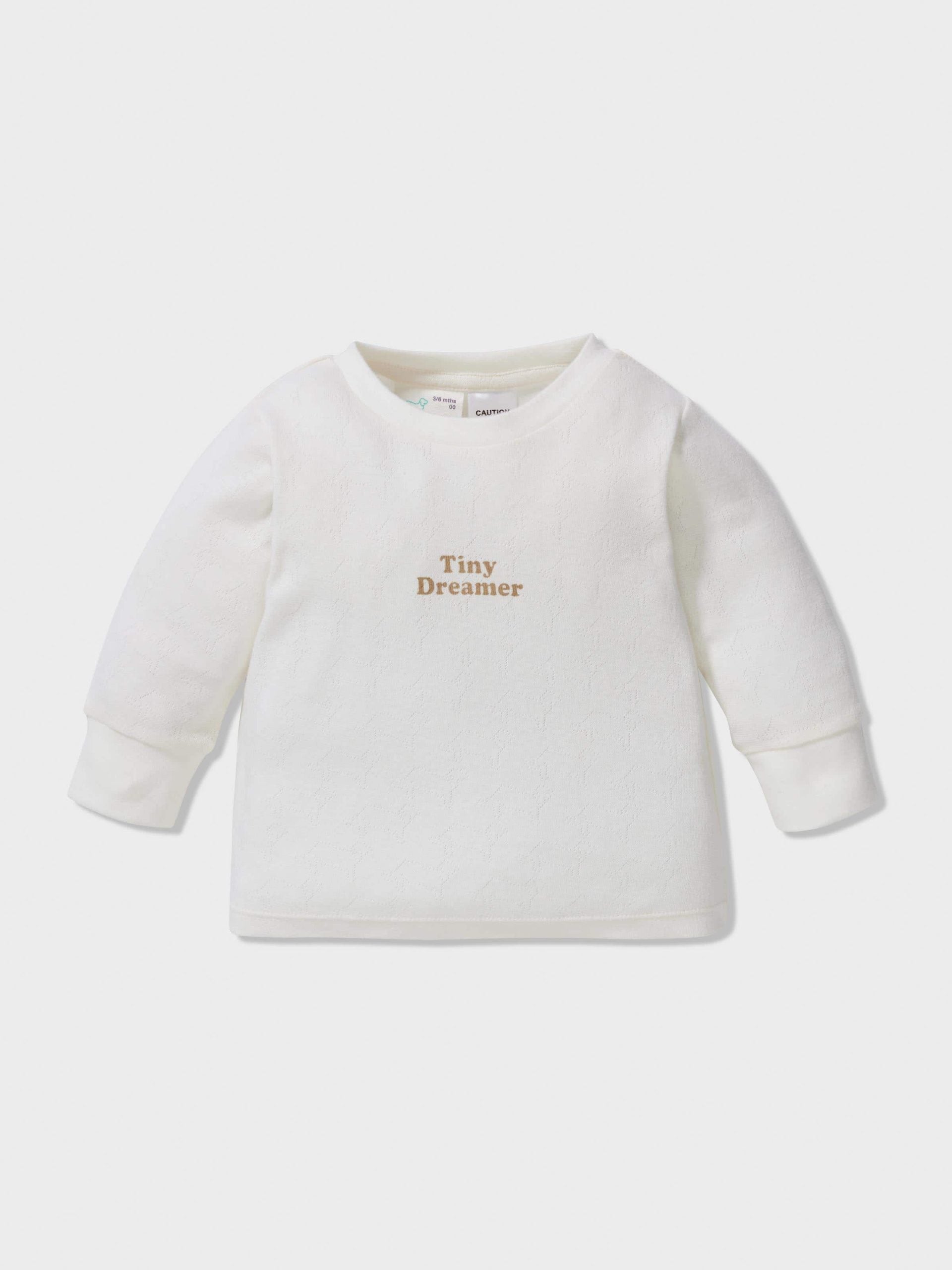 Baby Organic Penny Print Pj Set white