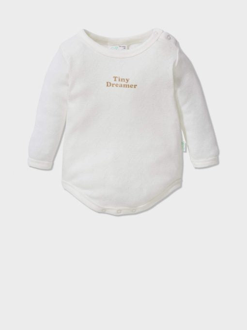 Baby Organic Penny Print Romper white