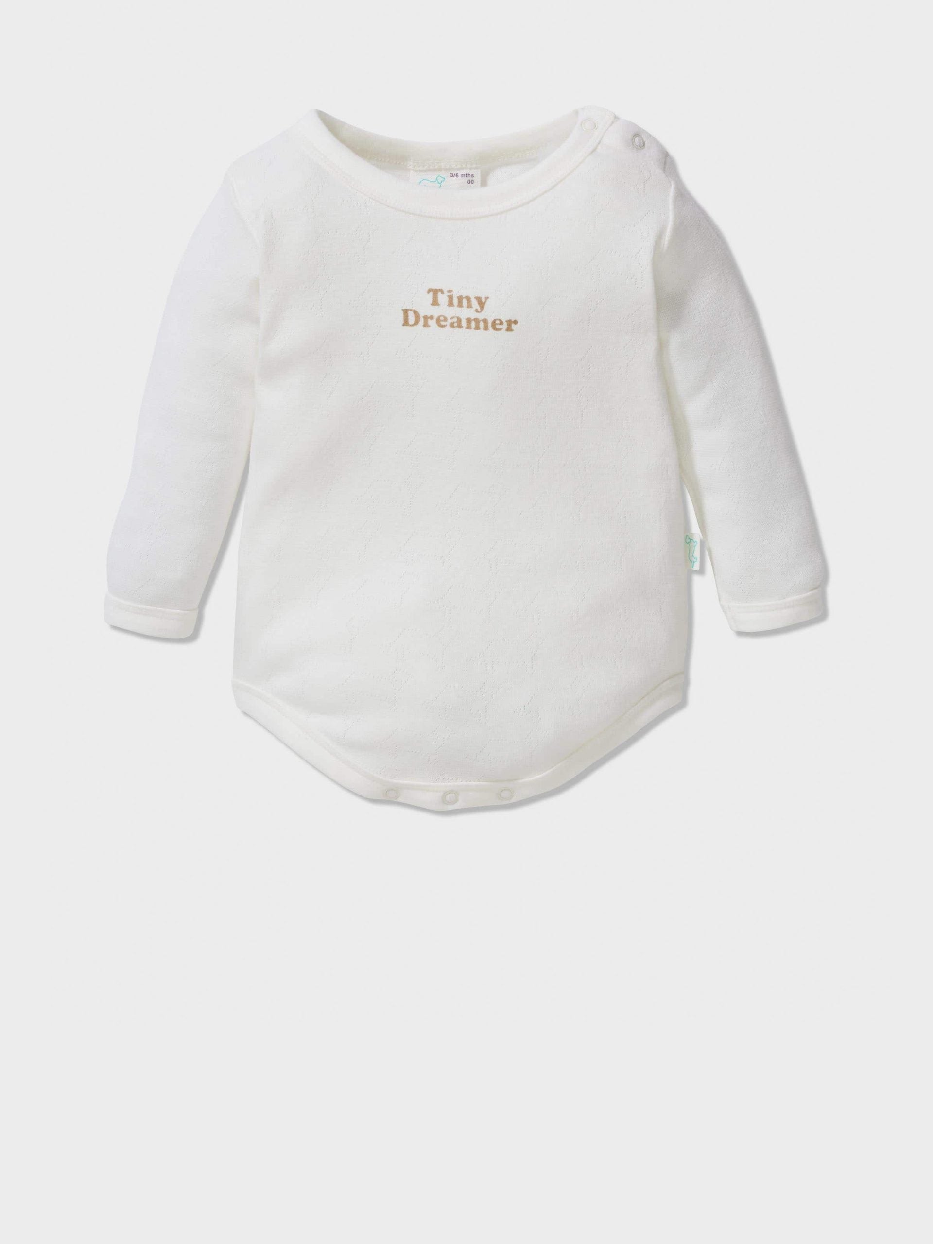 Baby Organic Penny Print Romper white