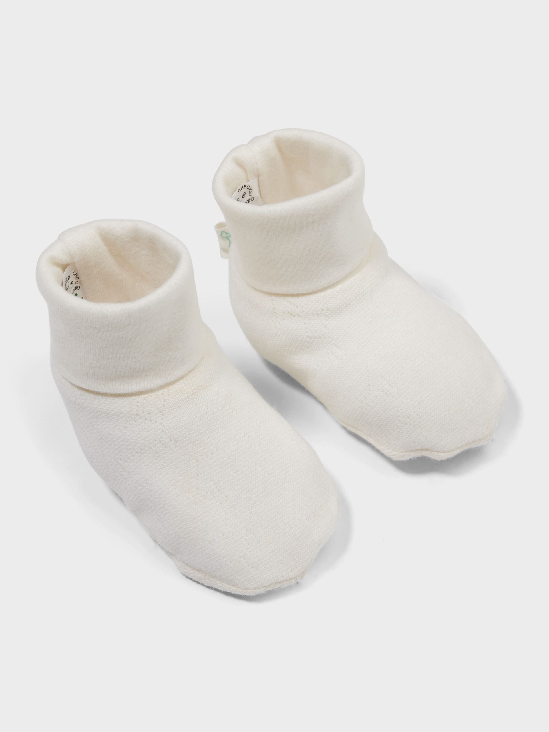 Baby Organic Penny Print Beanie & Booties Set white