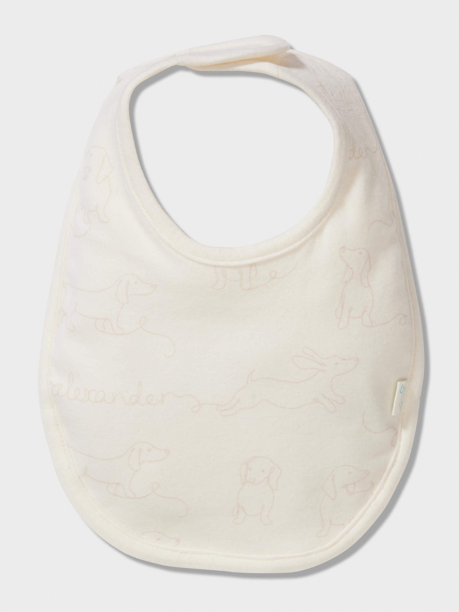 Baby Organic Penny Print Bib cream