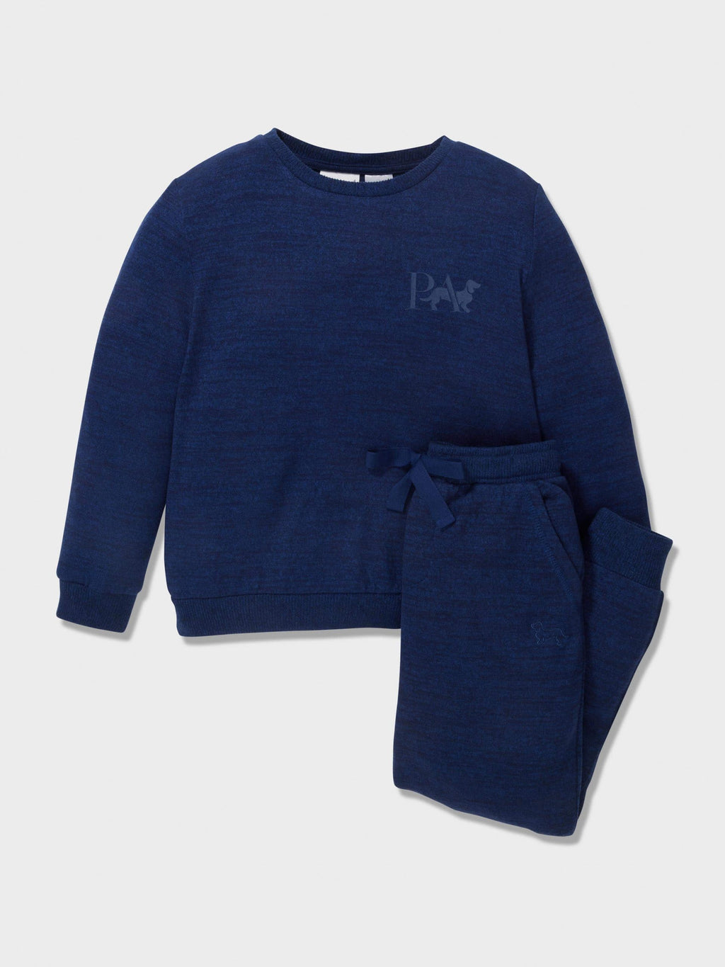 Jnr Boys Fuzzy Navy Pj Set navymarle