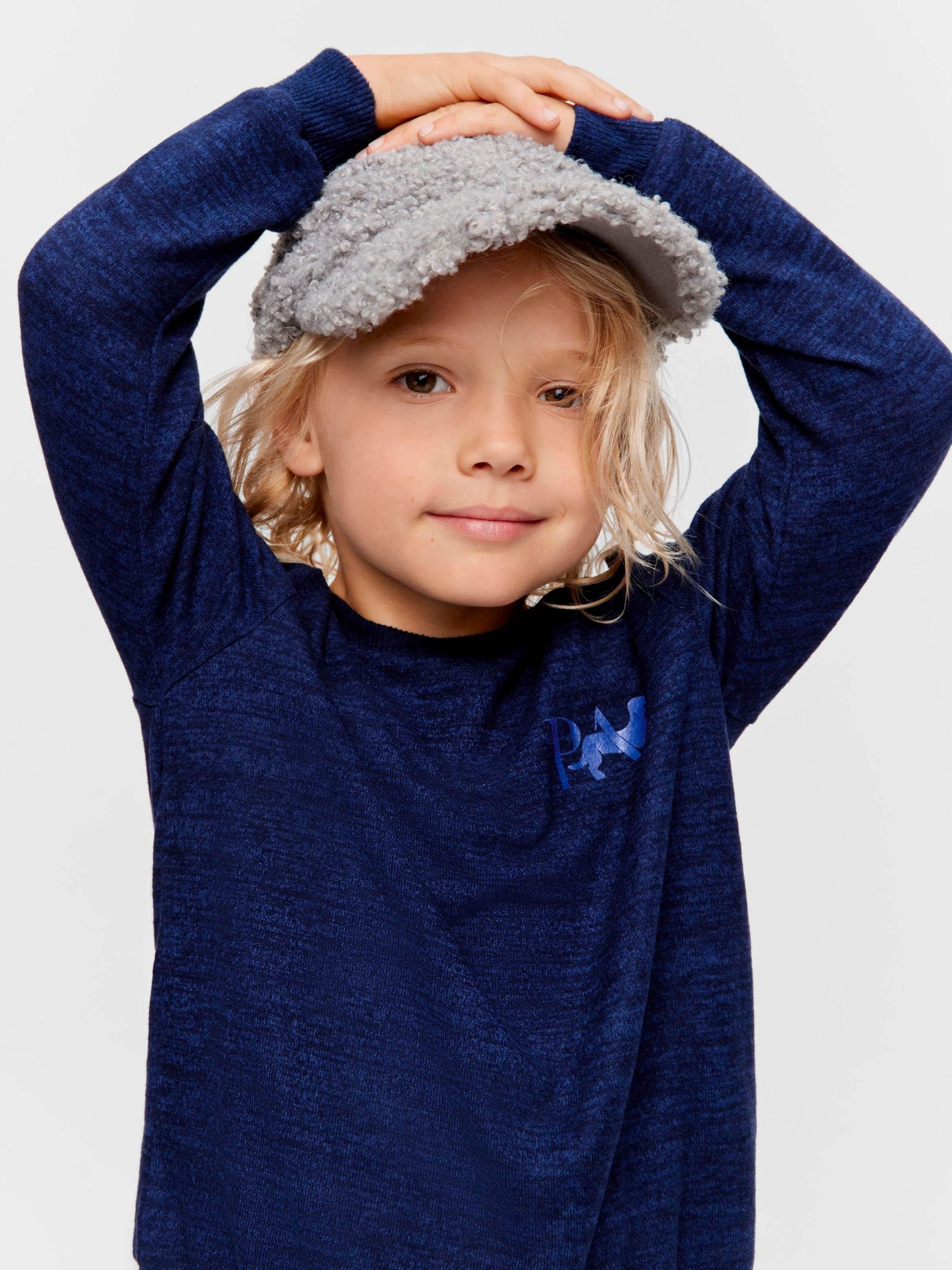 Jnr Boys Fuzzy Navy Pj Set navymarle