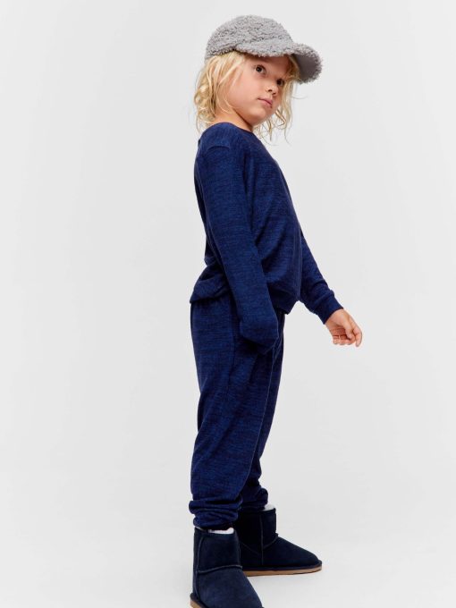 Jnr Boys Fuzzy Navy Pj Set navymarle