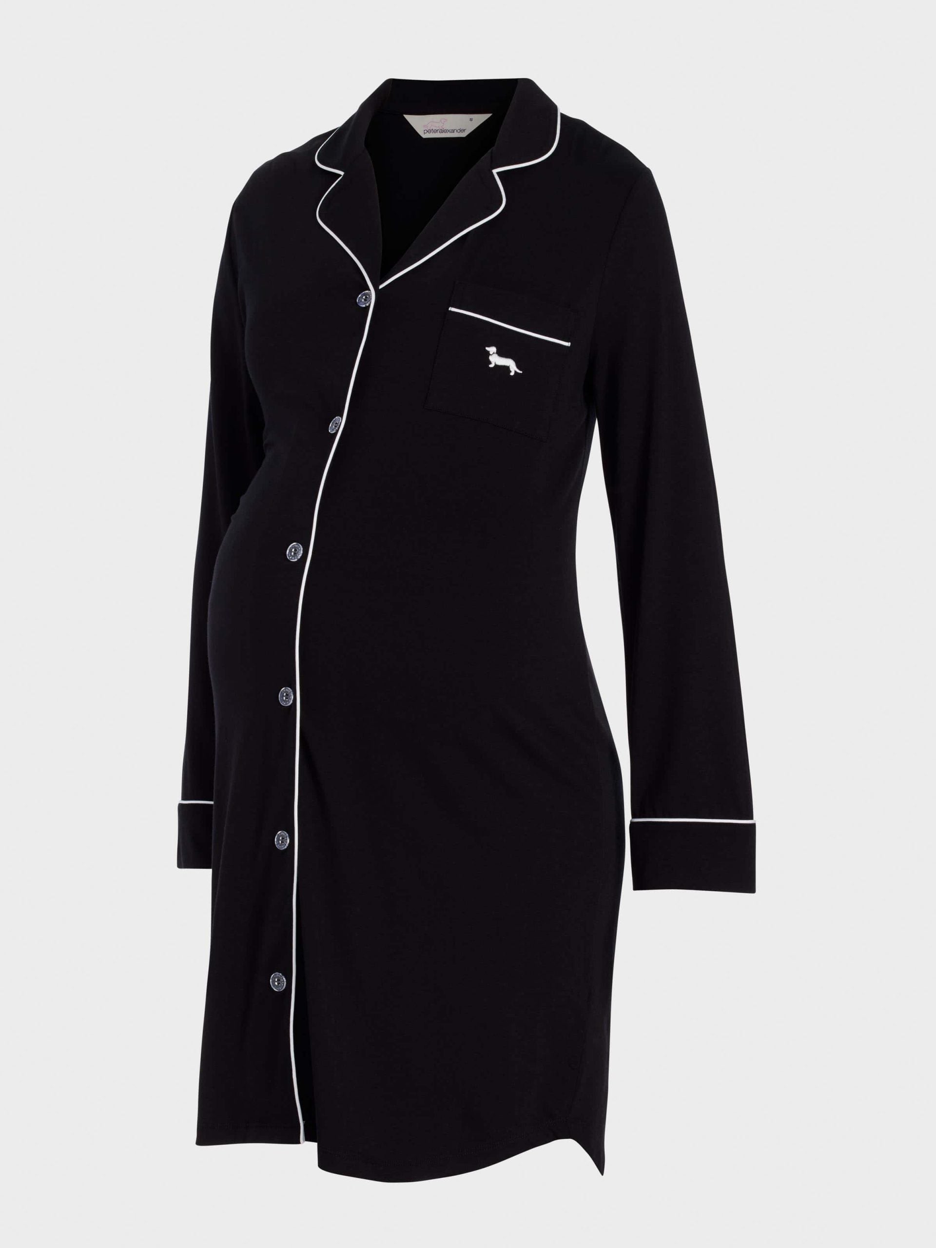Maternity Black Long Sleeve Nightshirt black