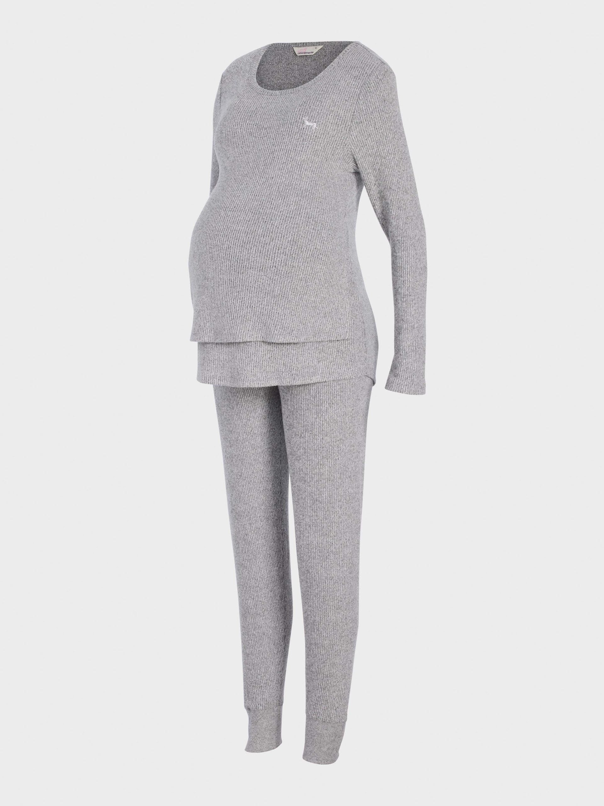 Maternity Grey Rib Long Sleeve Pj Set grey