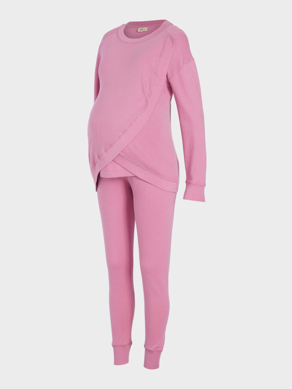 Maternity Pointelle Long Sleeve Pj Set rose