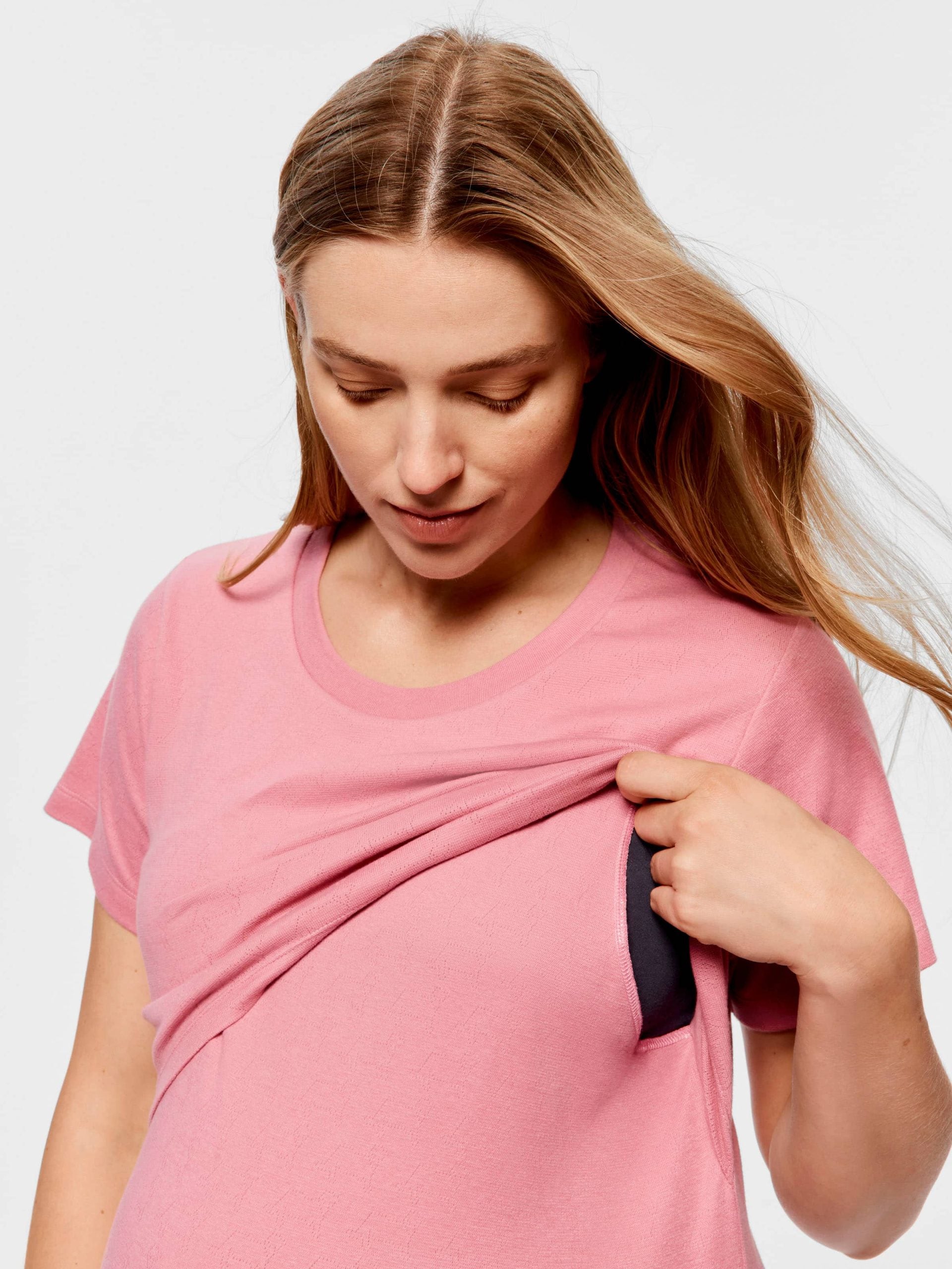 Maternity Pointelle Short Sleeve Nightie rose
