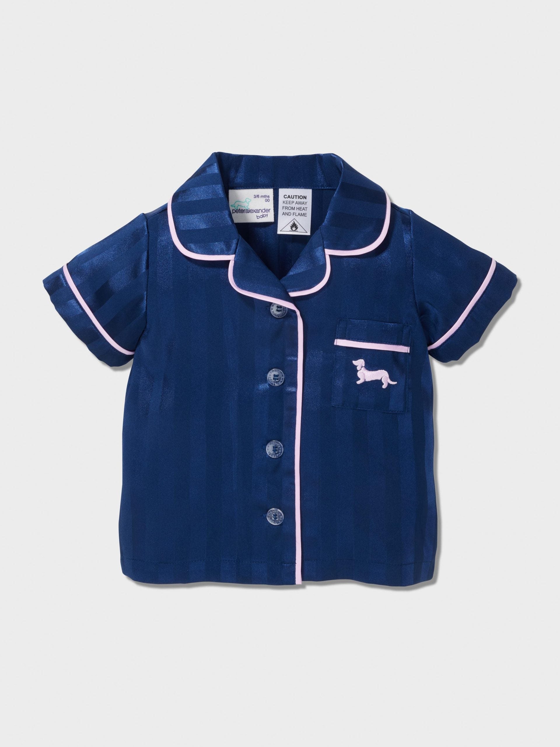 Baby Navy Satin Classic Pj Set navy