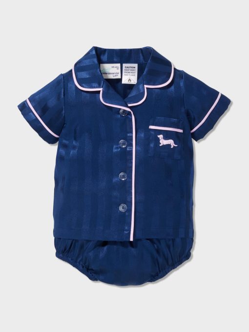 Baby Navy Satin Classic Pj Set navy