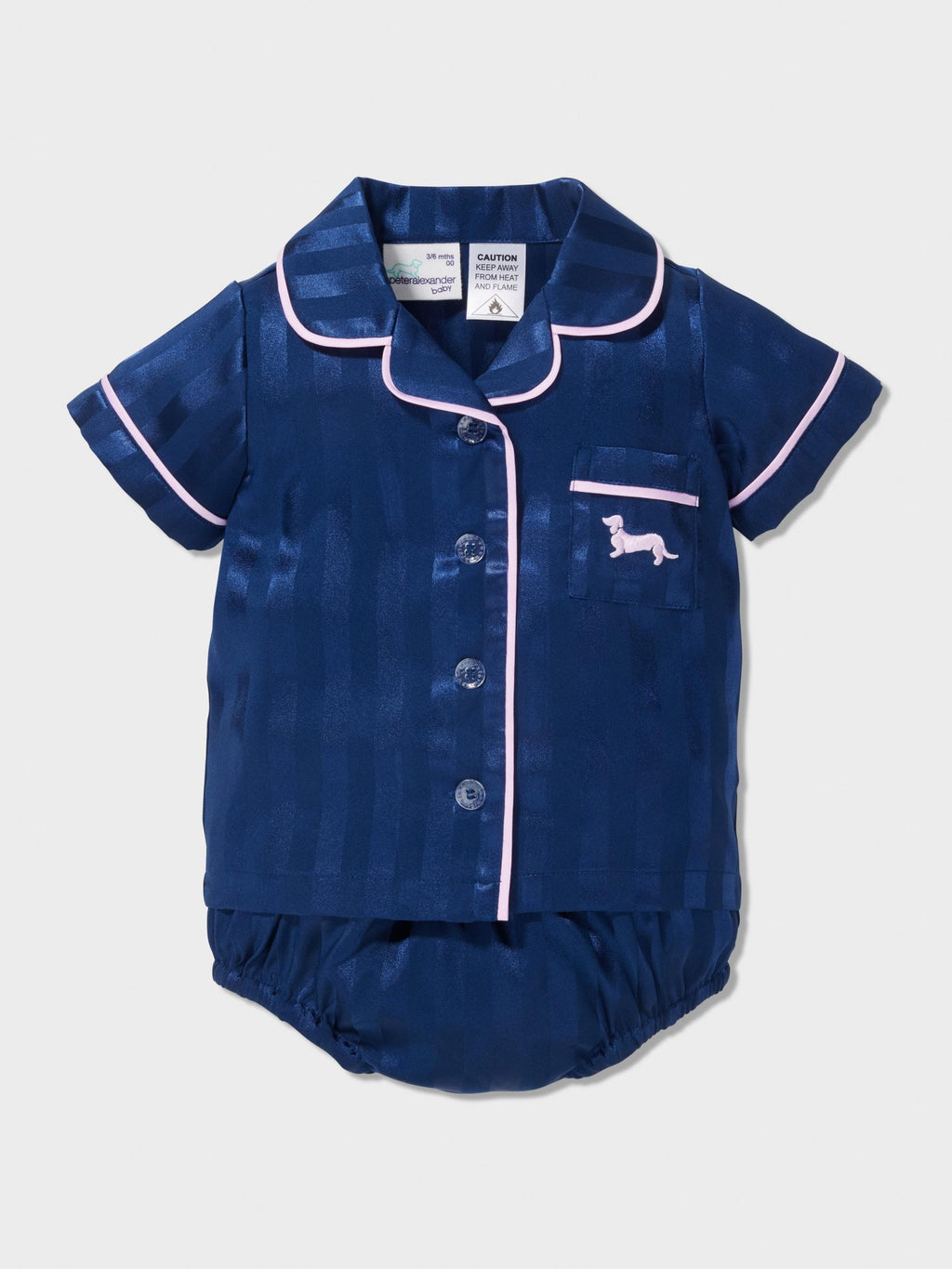 Baby Navy Satin Classic Pj Set navy