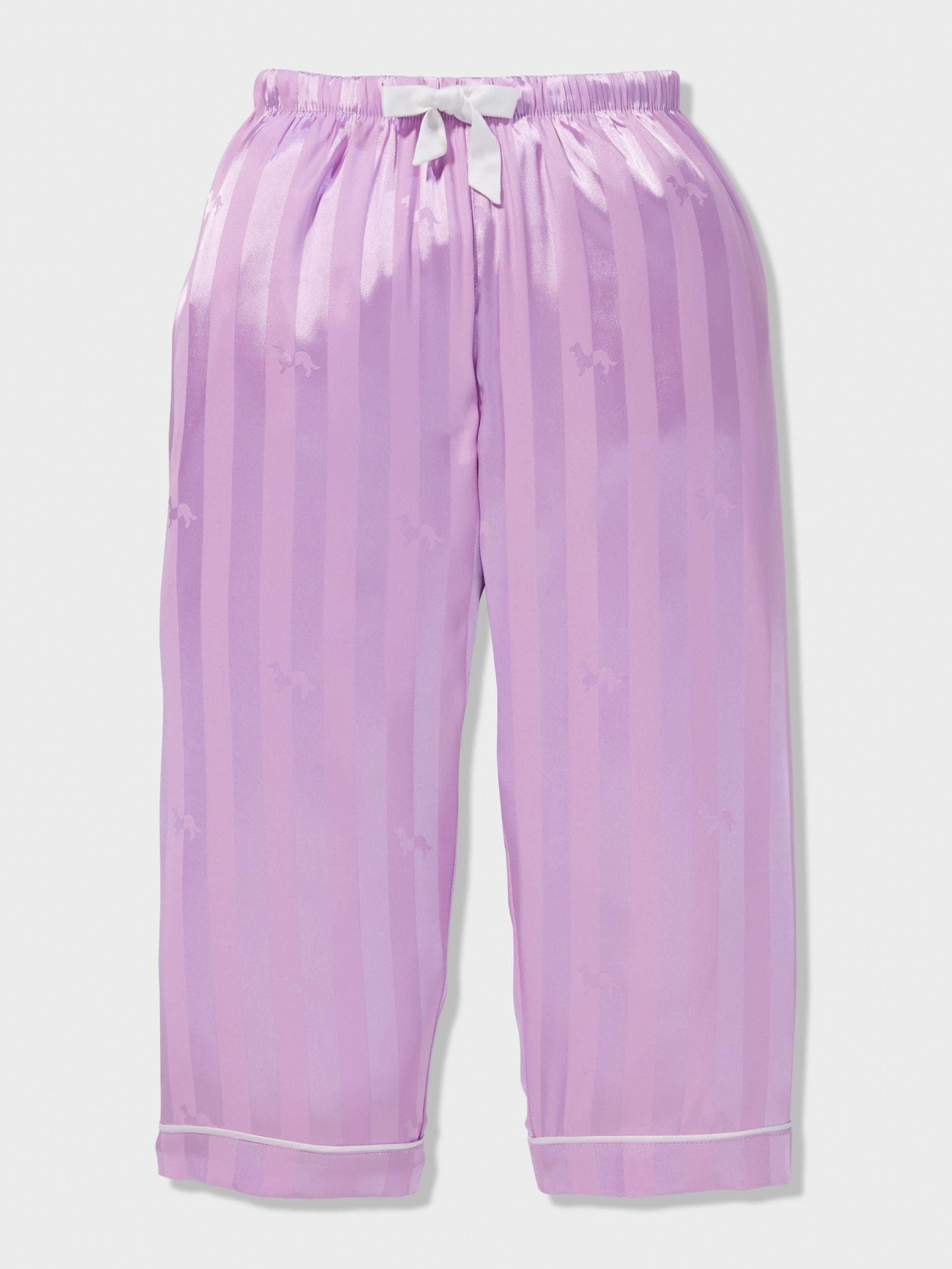Girls Lilac Classic Satin Pj Set lilac
