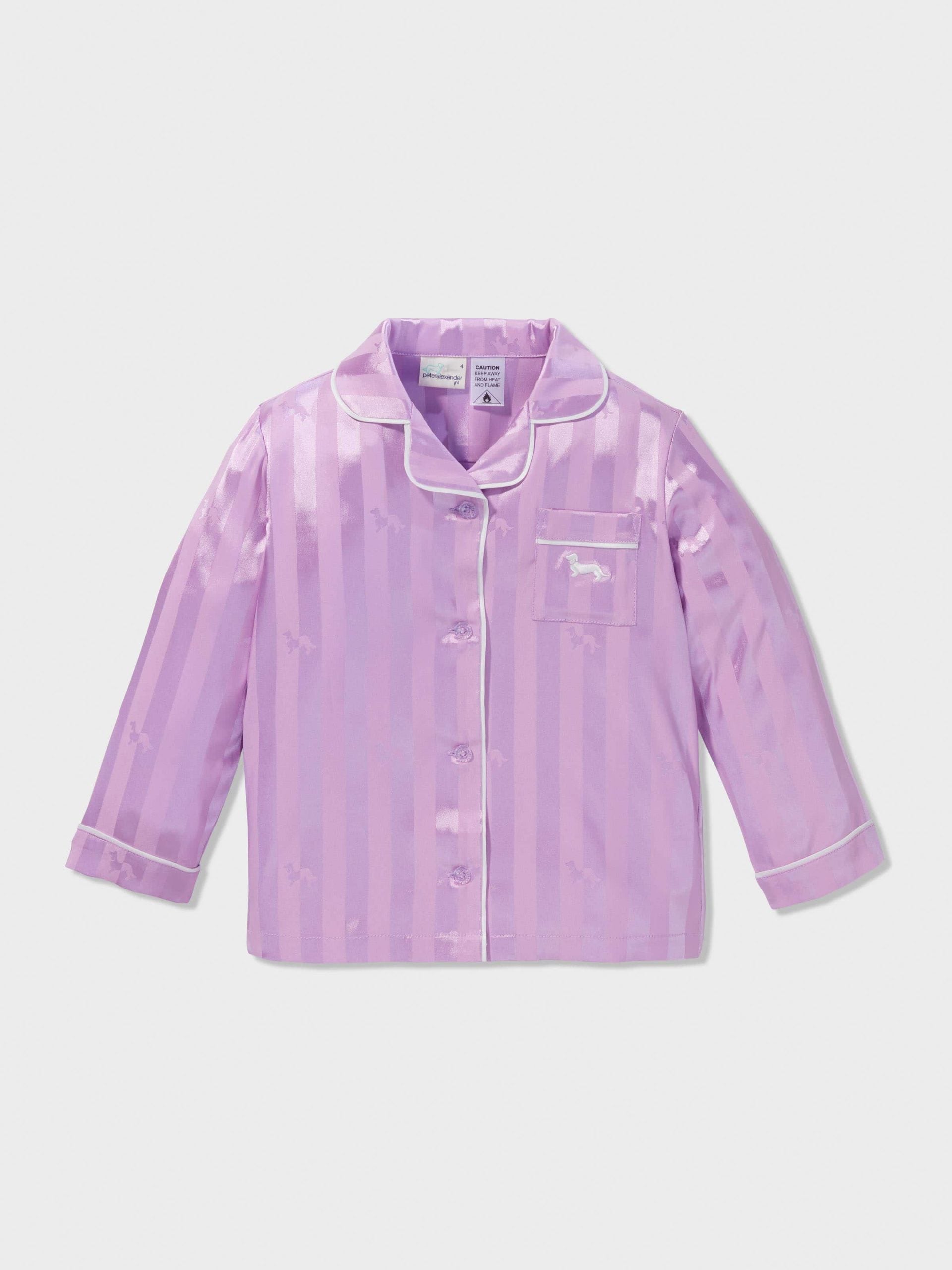 Jnr Girls Lilac Stripe Pj Set lilac