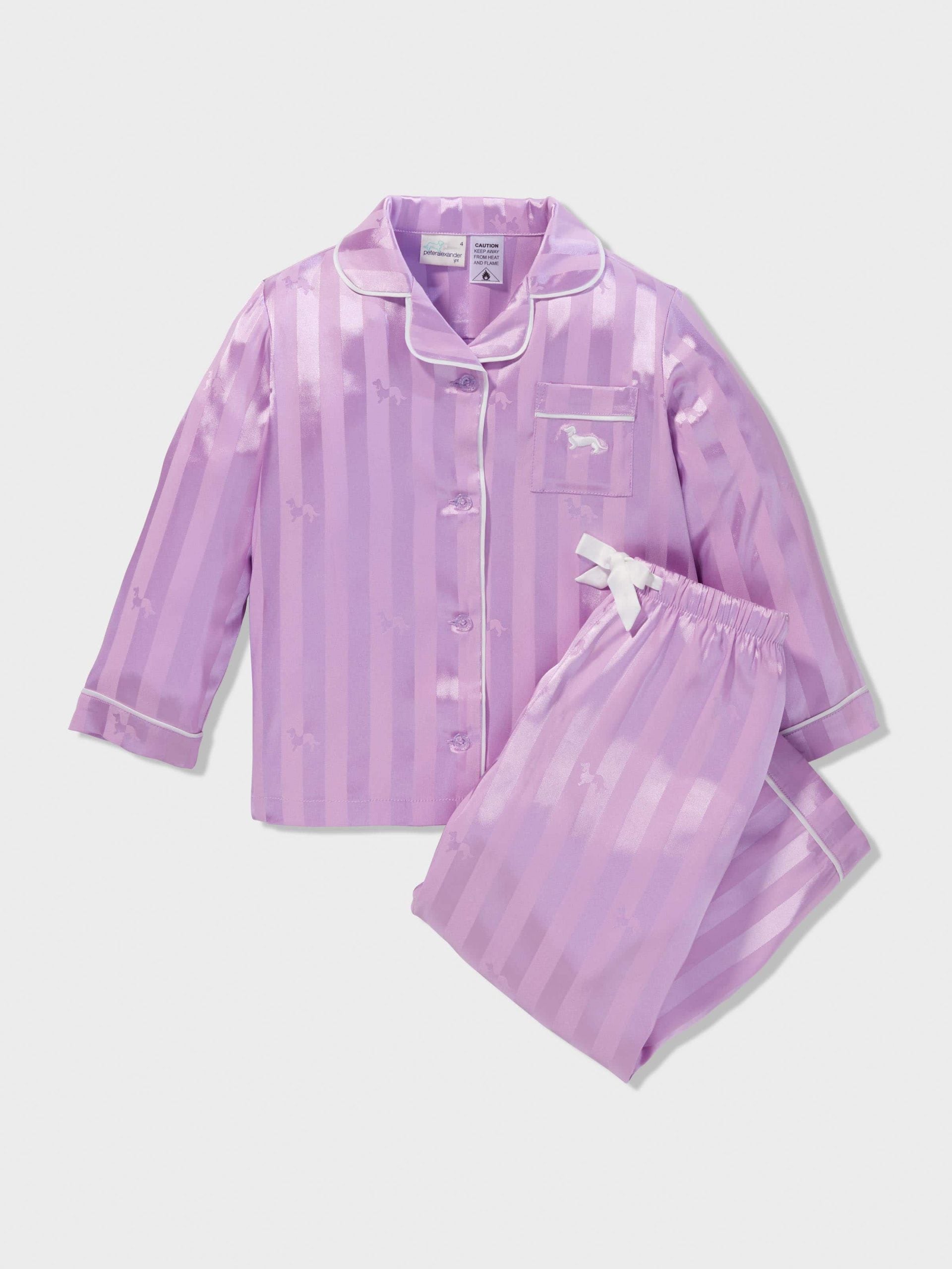 Jnr Girls Lilac Stripe Pj Set lilac
