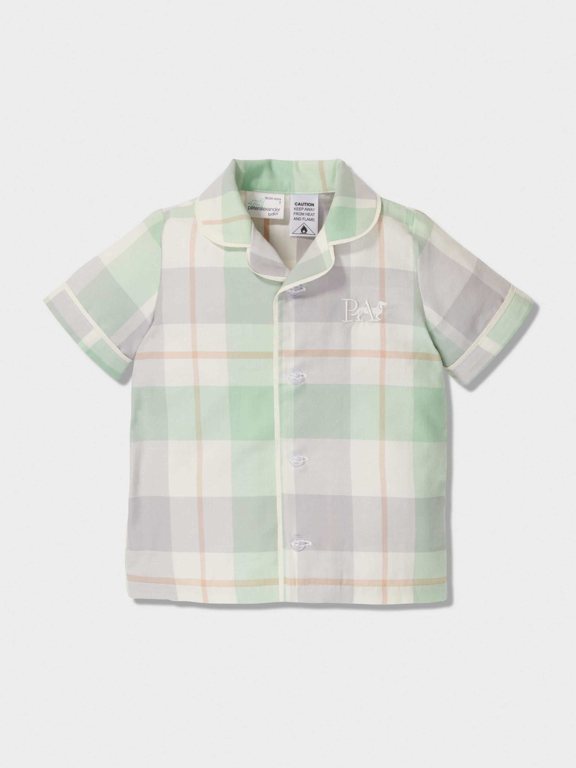 Baby Mint Check Classic Shortie Pj Set mint