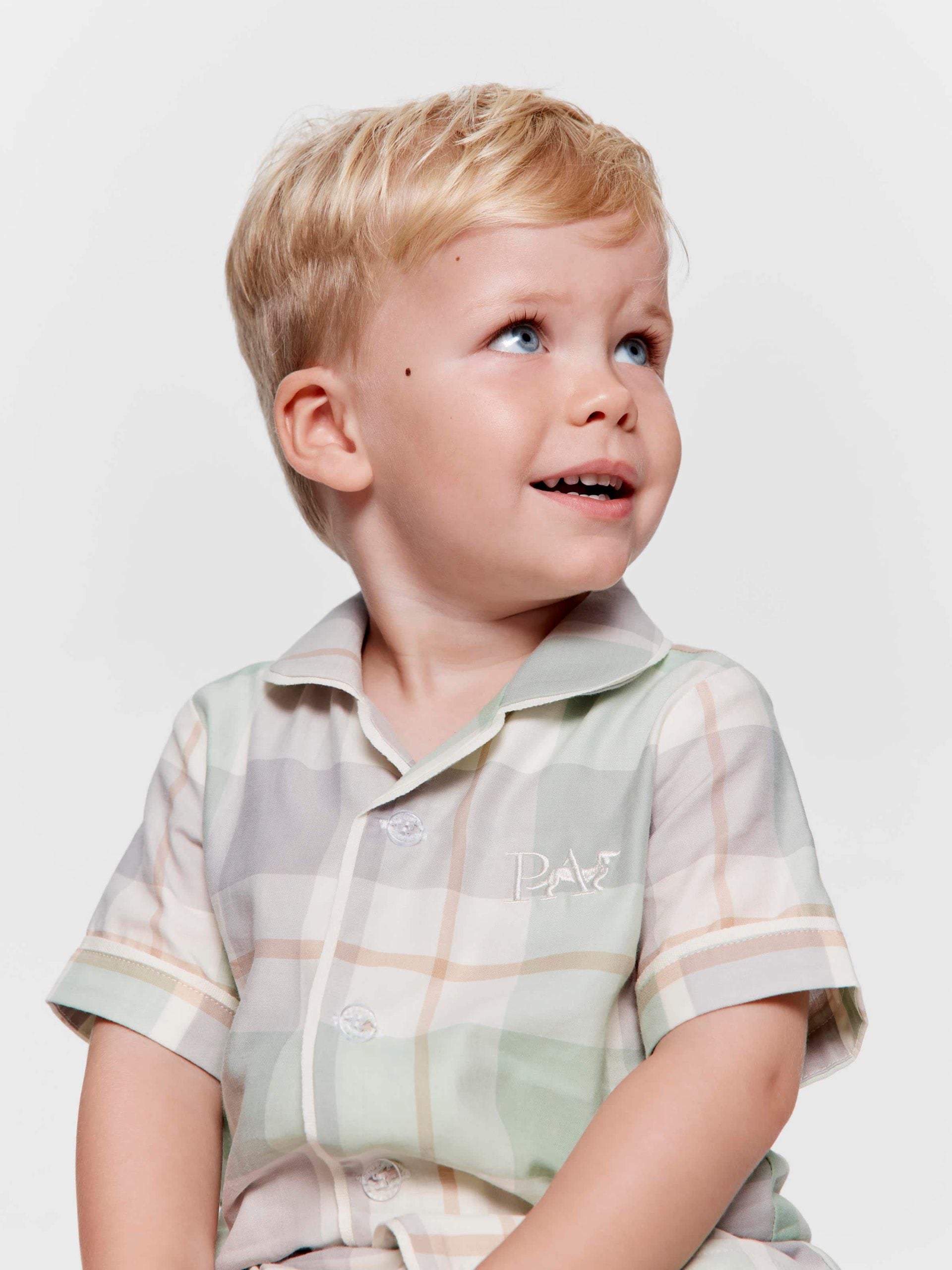 Baby Mint Check Classic Shortie Pj Set mint