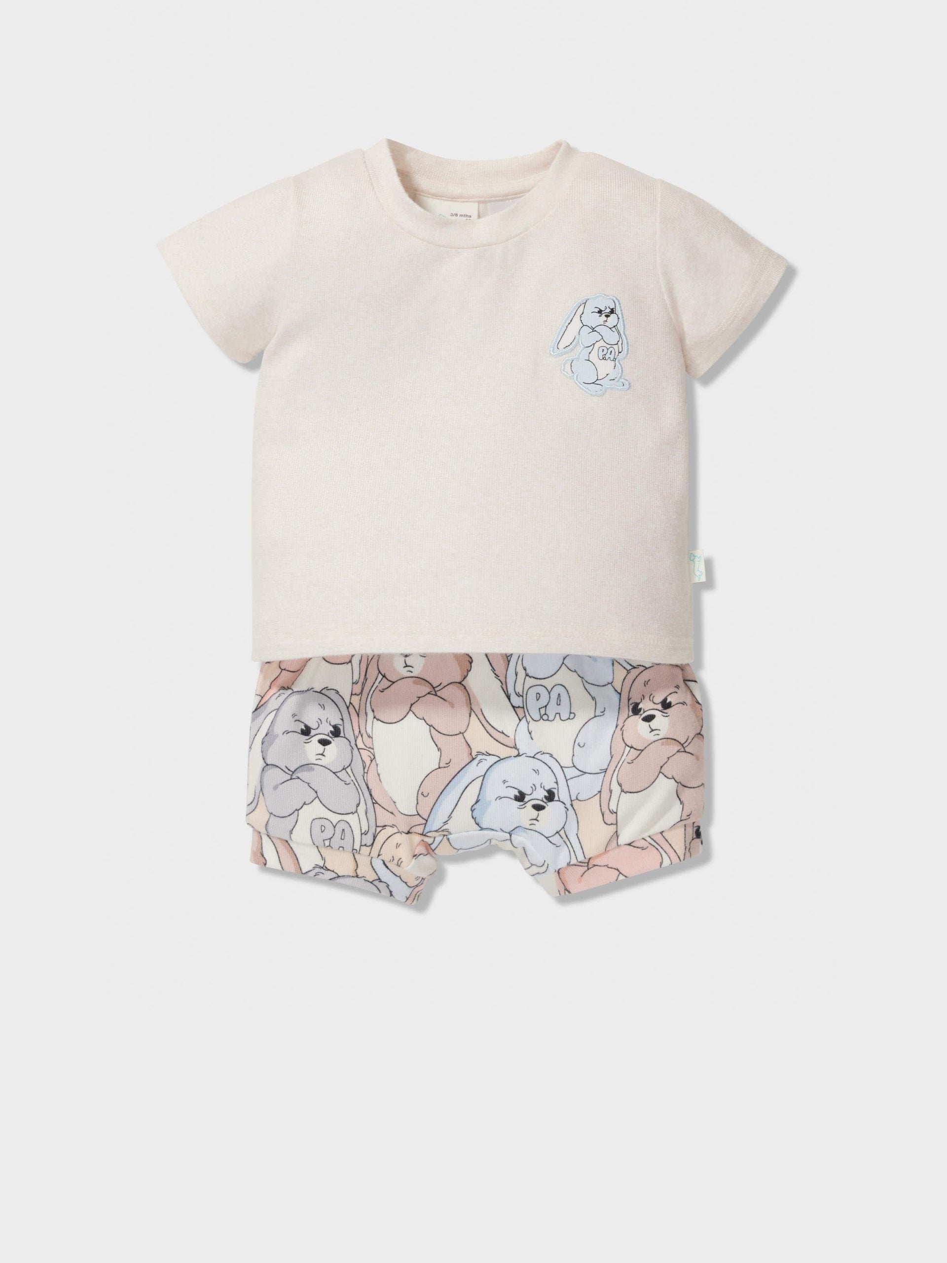 Baby Grumpy Bunny Shortie Pj Set multi
