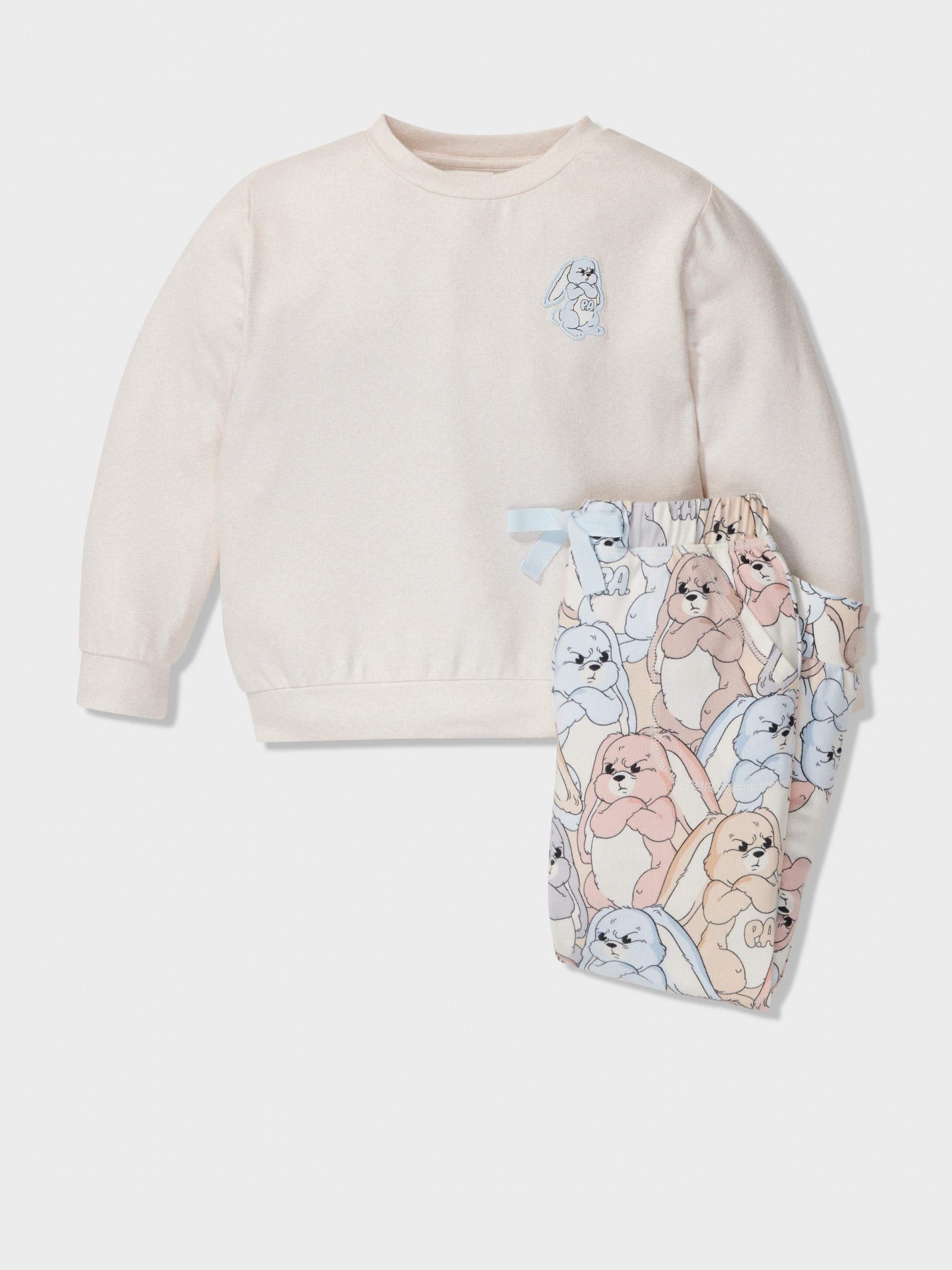 Jnr Kids Grumpy Bunny Pj Set multi