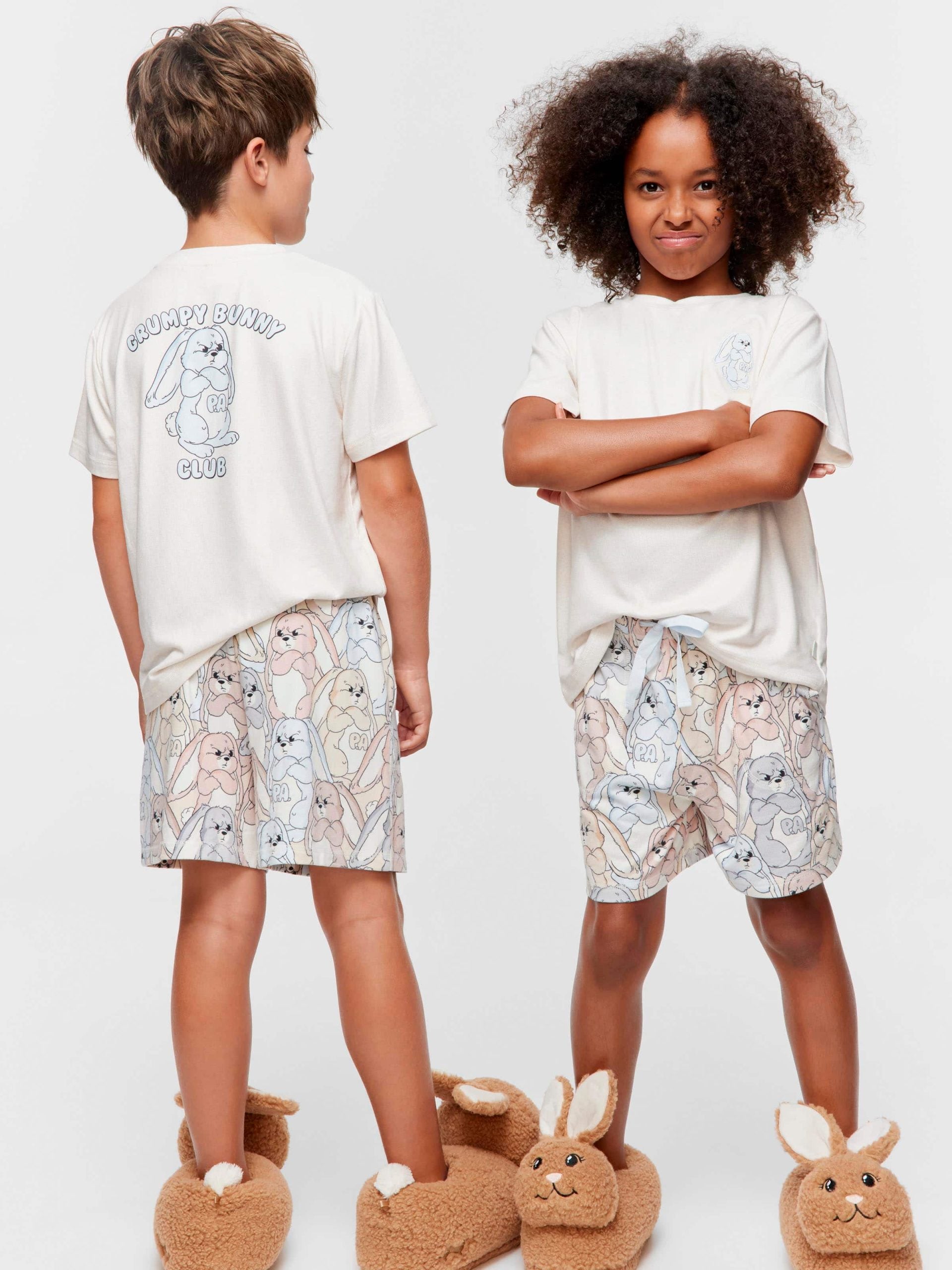 Kids Grumpy Bunny Shortie Pj Set multi