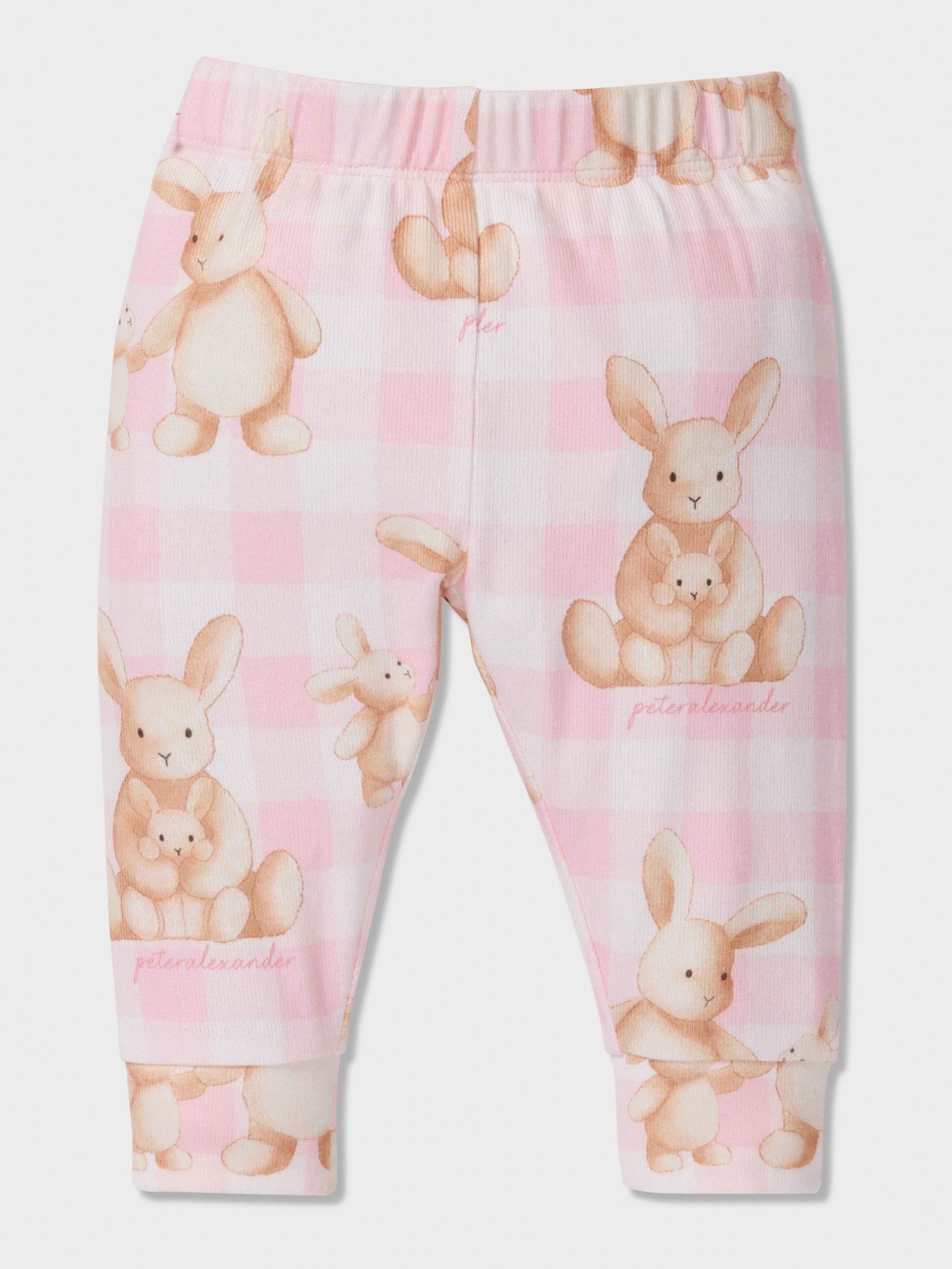 Baby Pink Check Bunny Pj Set multi