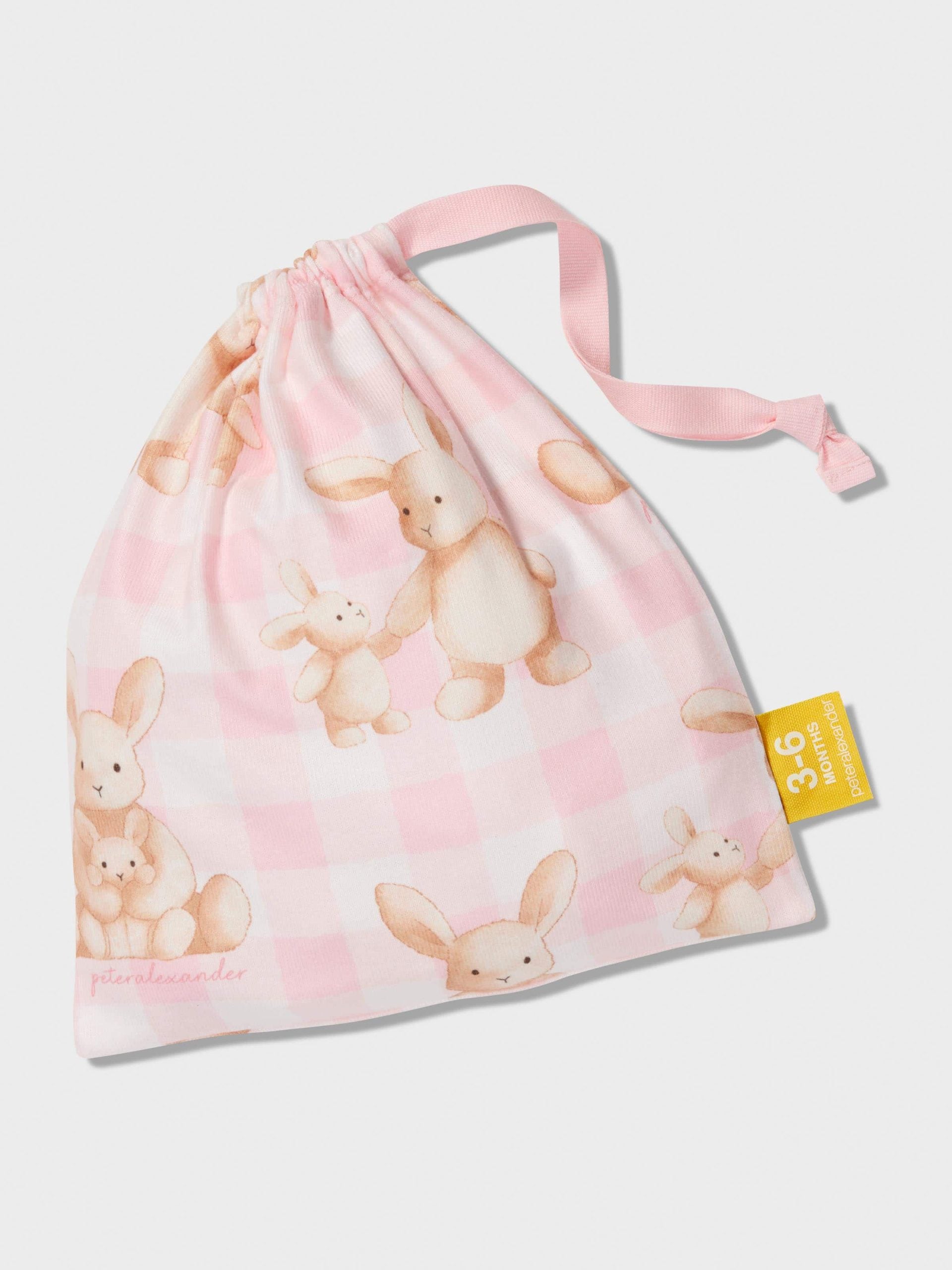 Baby Pink Check Bunny Pj Set multi
