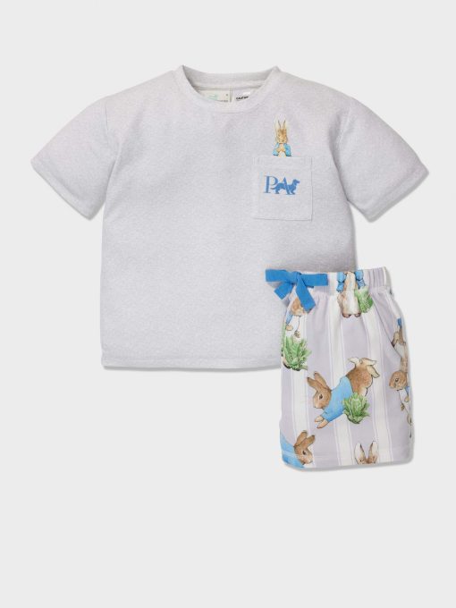 Jnr Boys Peter Rabbit Plush Shortie Pj Set multi