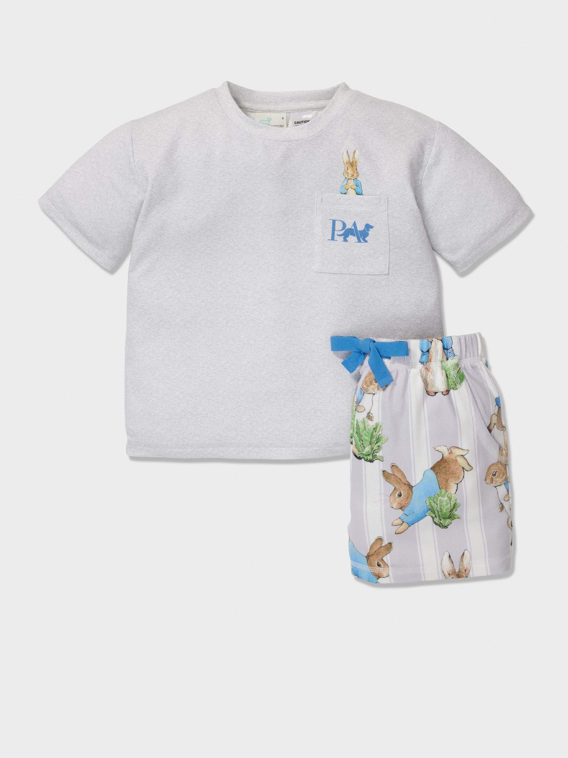 Jnr Boys Peter Rabbit Plush Shortie Pj Set multi