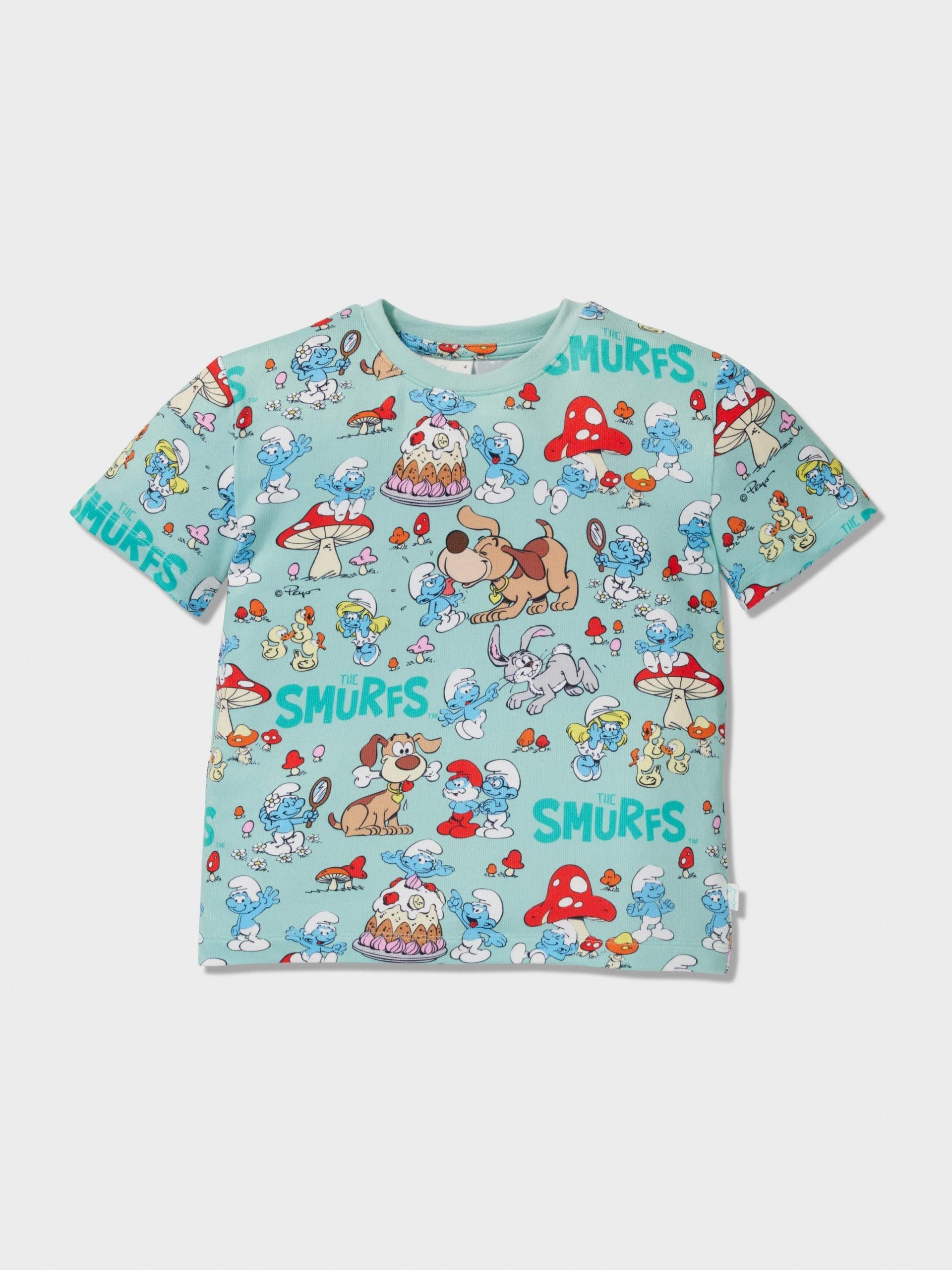 Jnr Boys Smurfs Shortie Pj Set multi