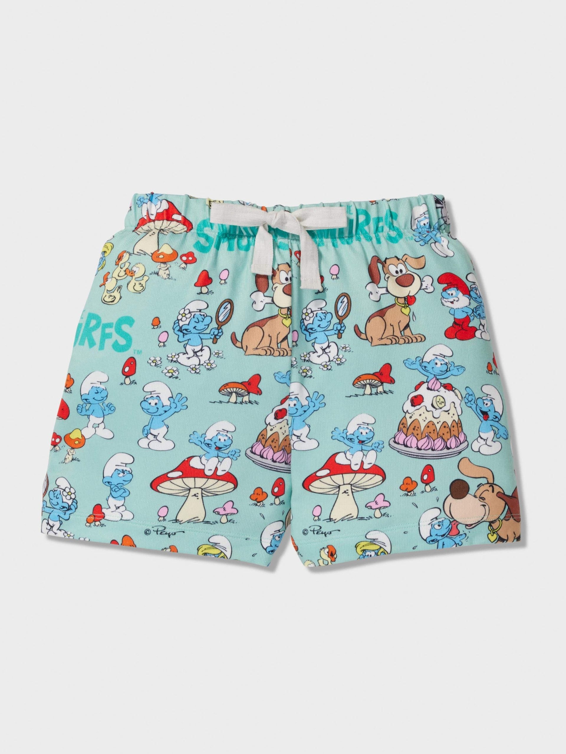 Jnr Boys Smurfs Shortie Pj Set multi