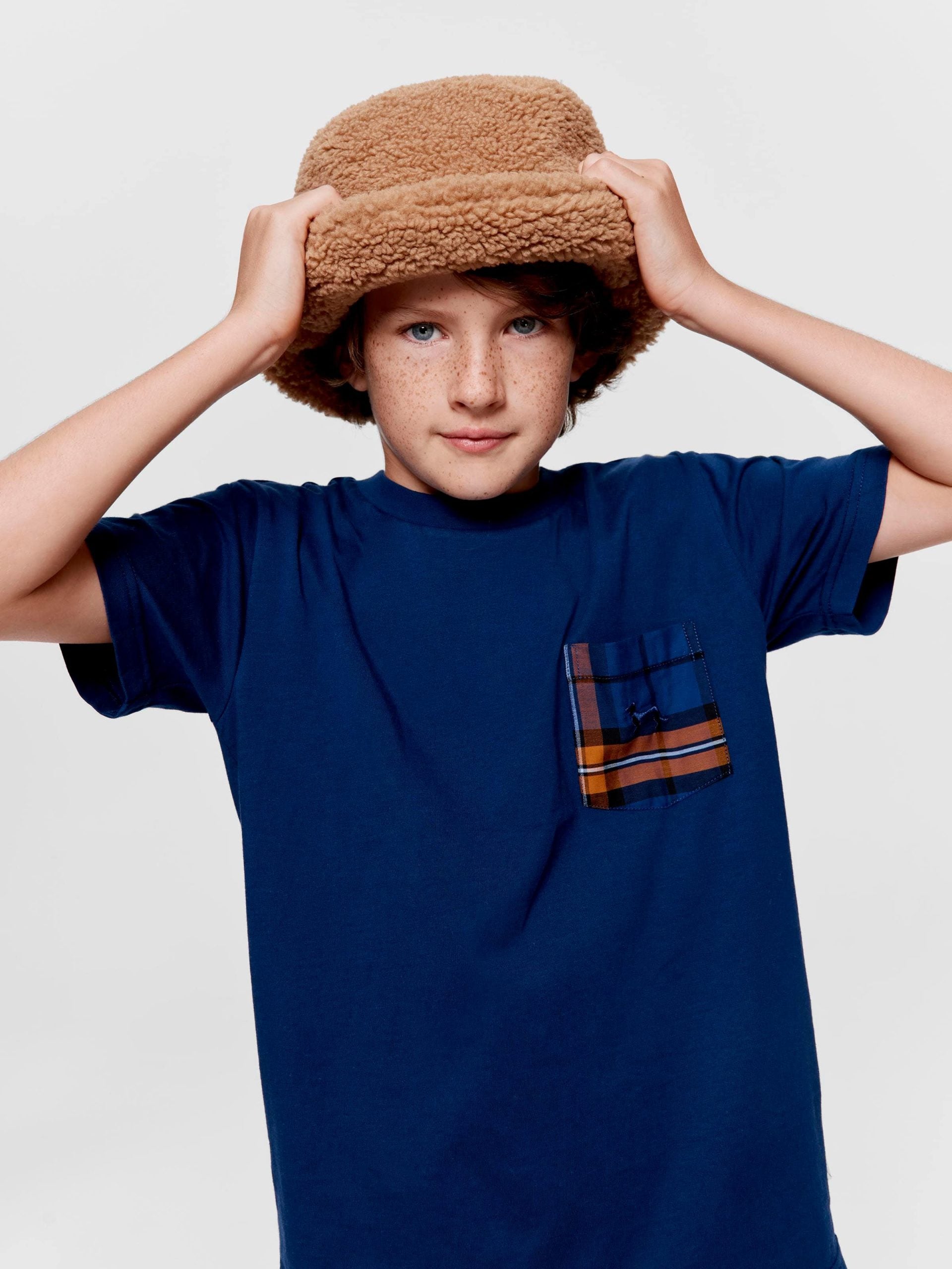 Boys Navy Check Shortie Pj Set navy