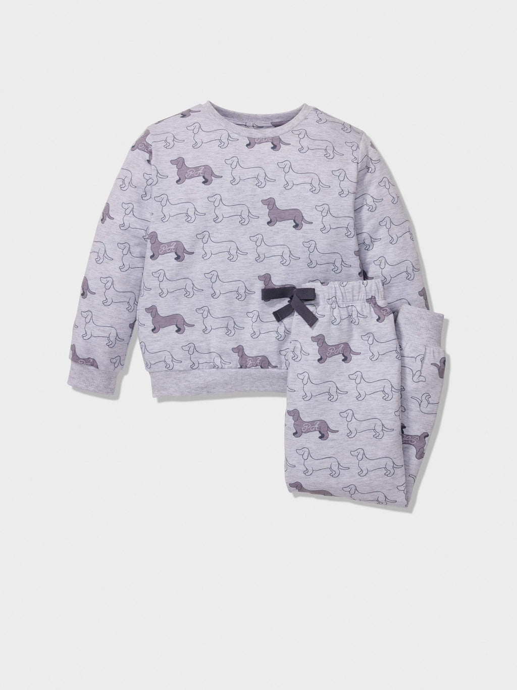Jnr Boys Penny Print Long Pj Set greymarle