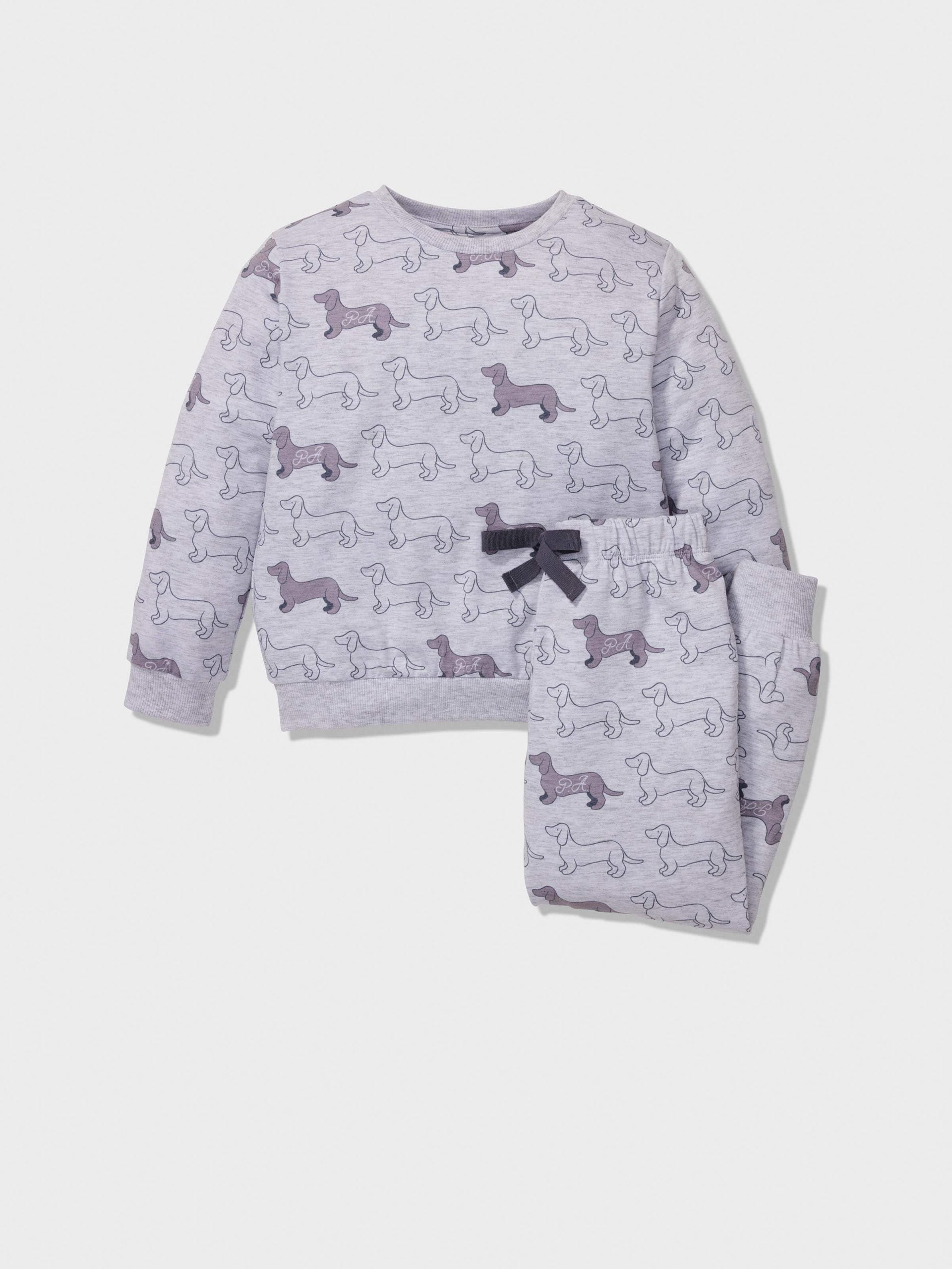 Jnr Boys Penny Print Long Pj Set greymarle